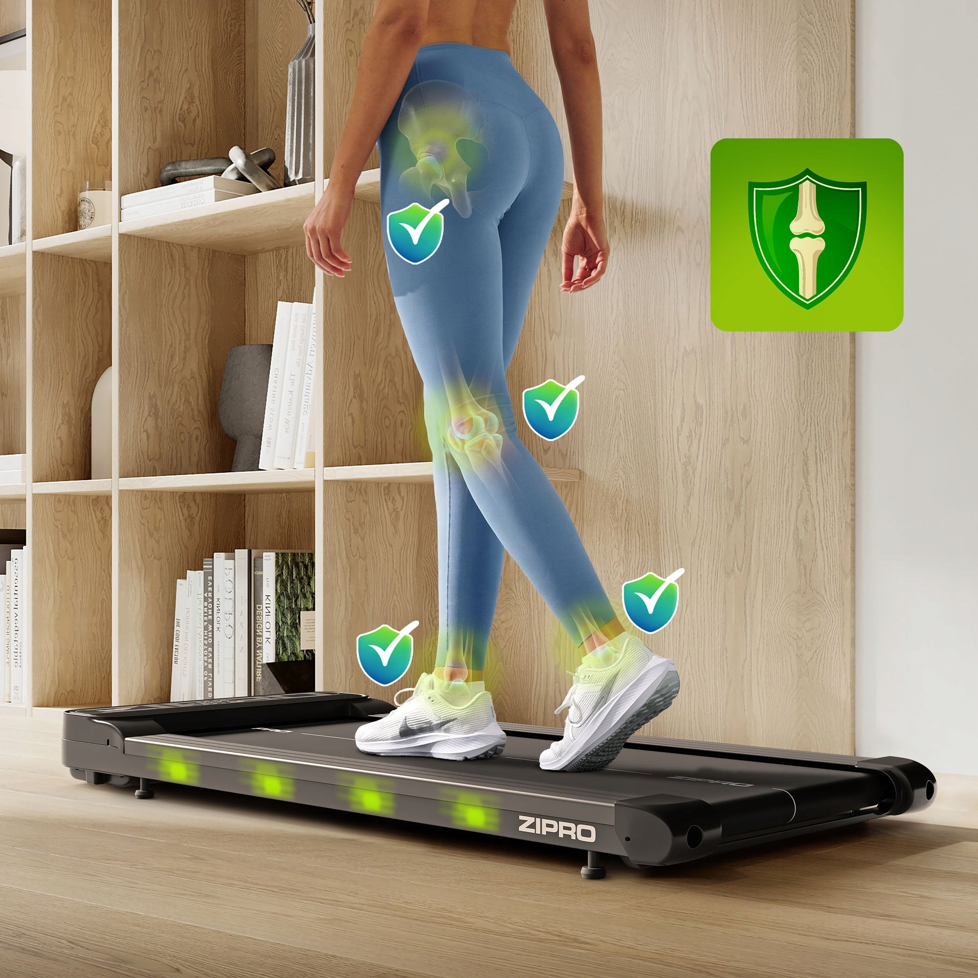 Home Electric Treadmill for Walking Under Desk Bed Zipro Catwalk Measurements training duration distance number of steps speed burned calories