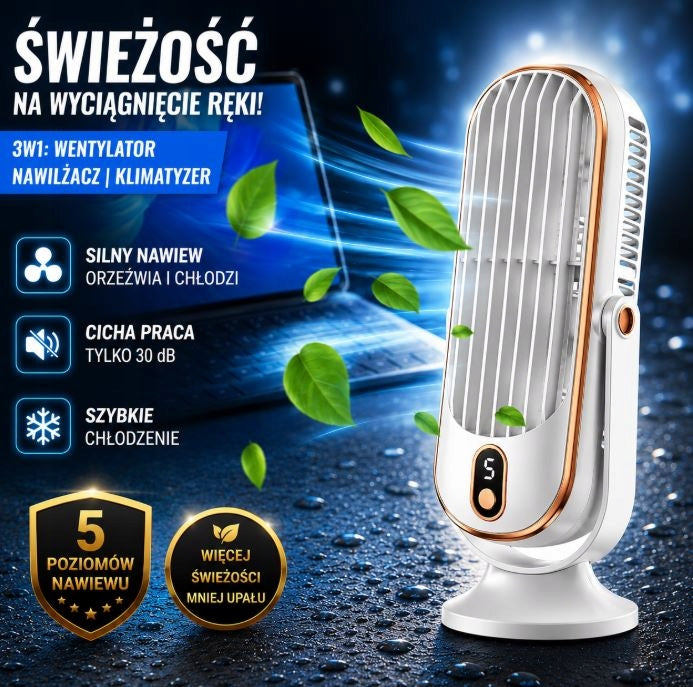 Home Fan Powerful Quiet 5 Levels Vent Adjustable USB Premium . Manufacturer code Wentylator biurkowy USB 5 biegów