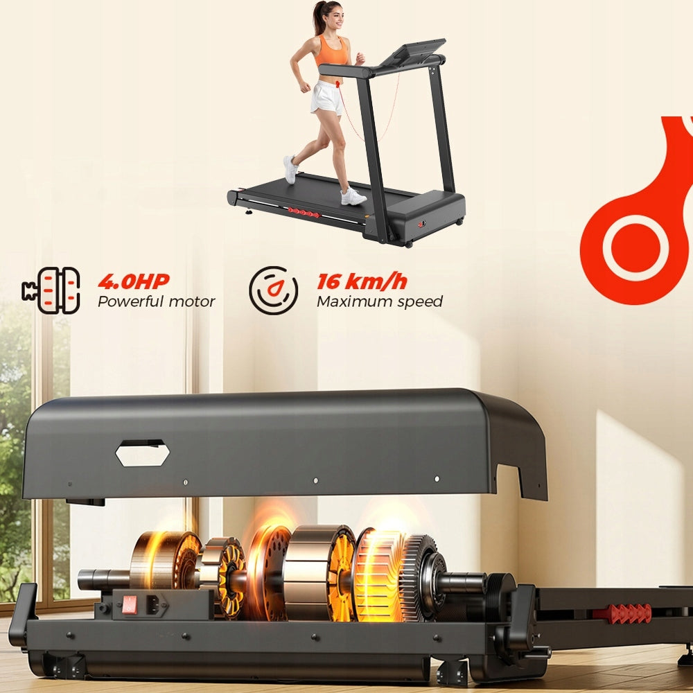 Home Folding Electric Treadmill with LED App for 150kg 1-16km/h to 1-18% Brand KZYNTH