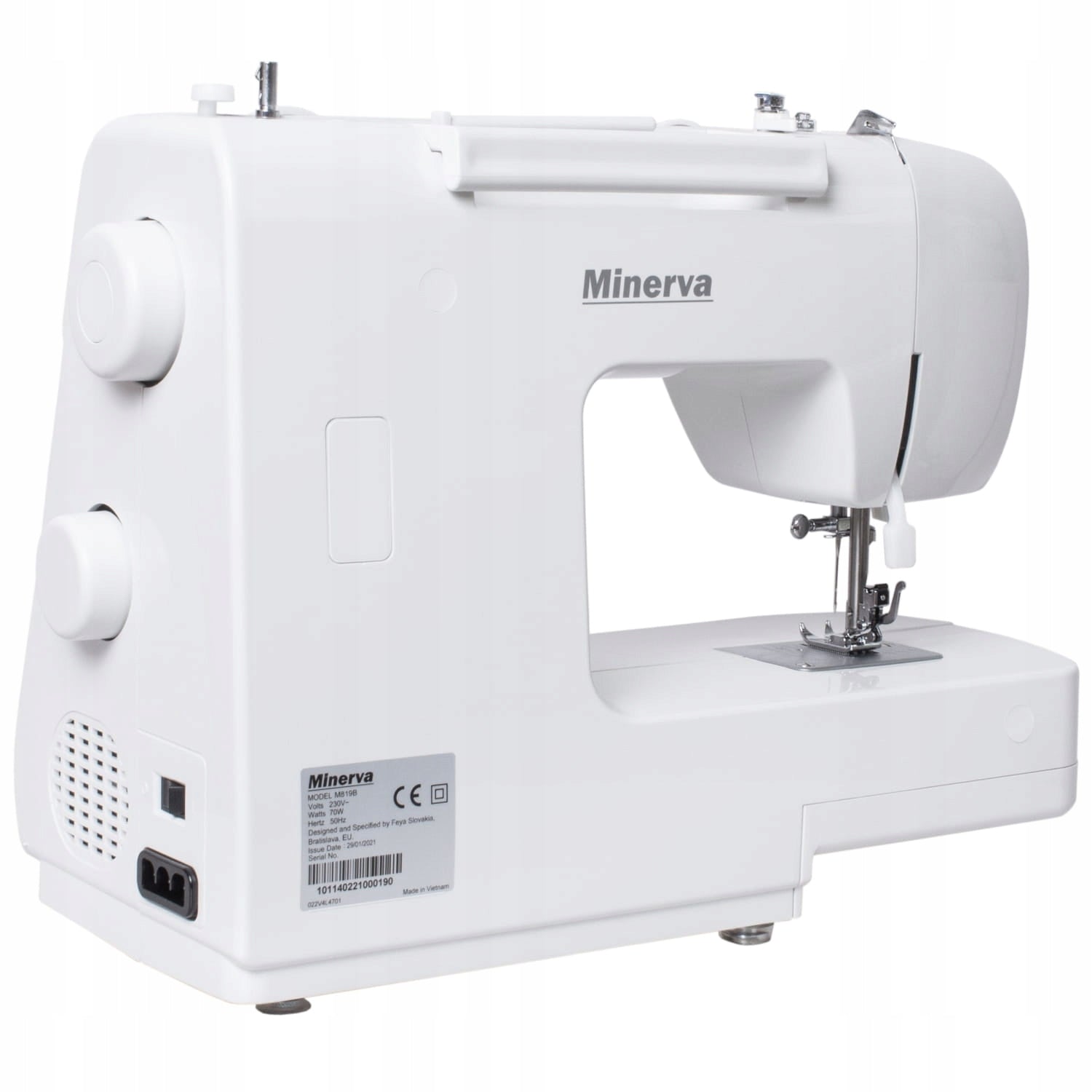 Home Mechanical Sewing Machine Minerva M819B Dominant color white