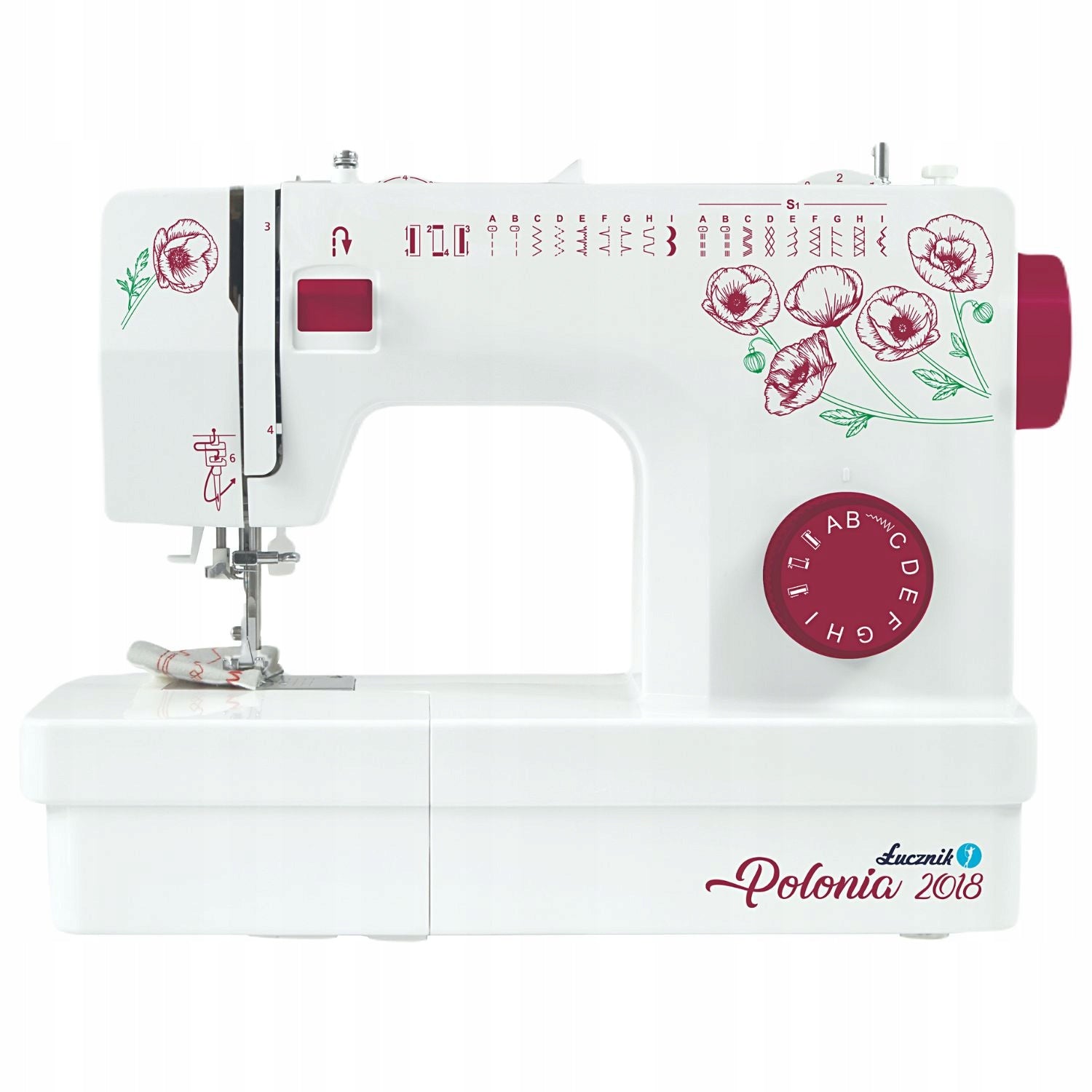 Home Mechanical Sewing Machine Straight Łucznik 2018 Polonia 22 stitches Dominant color white