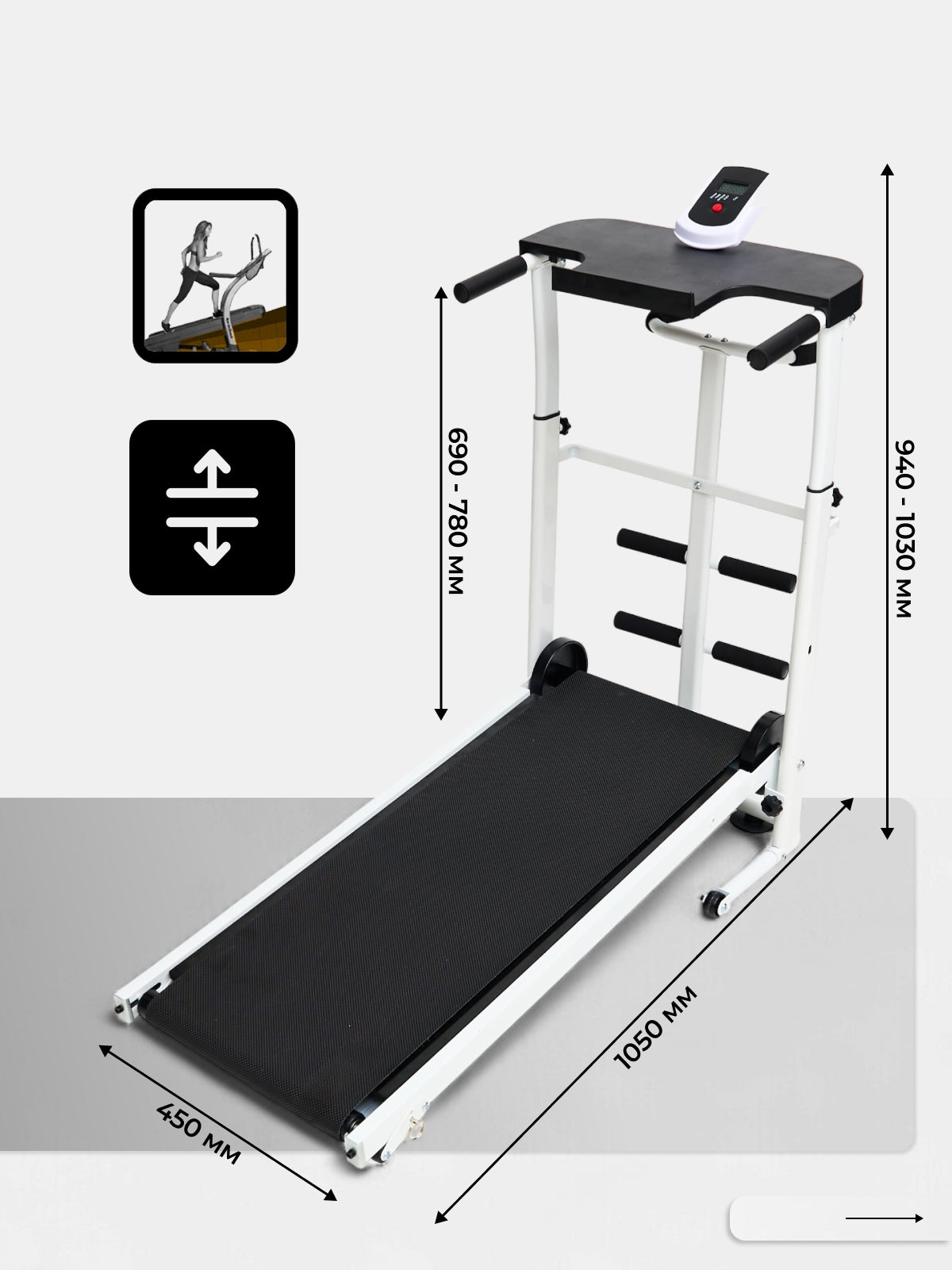 Home Mechanical Treadmill up to 120kg FOLDING LIGHTWEIGHT Kind magnetic
