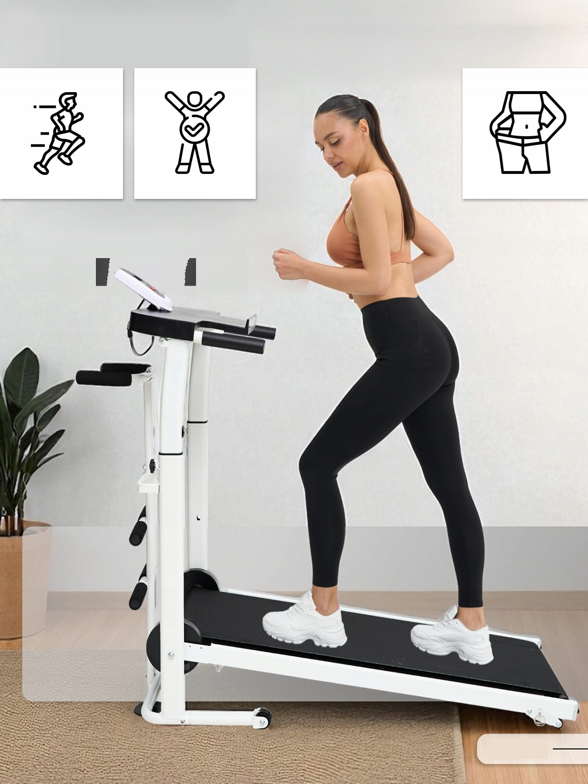 Home Mechanical Treadmill up to 120kg FOLDING LIGHTWEIGHT Maximum user weight 120 kg