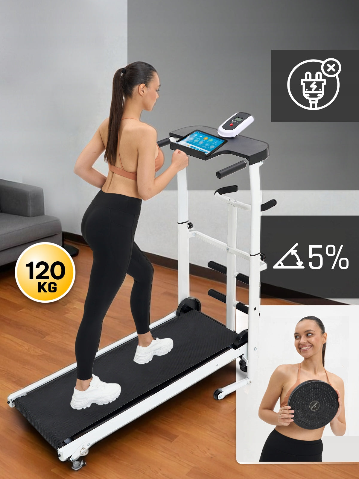 Home Mechanical Treadmill up to 120kg FOLDING LIGHTWEIGHT Packaging status original