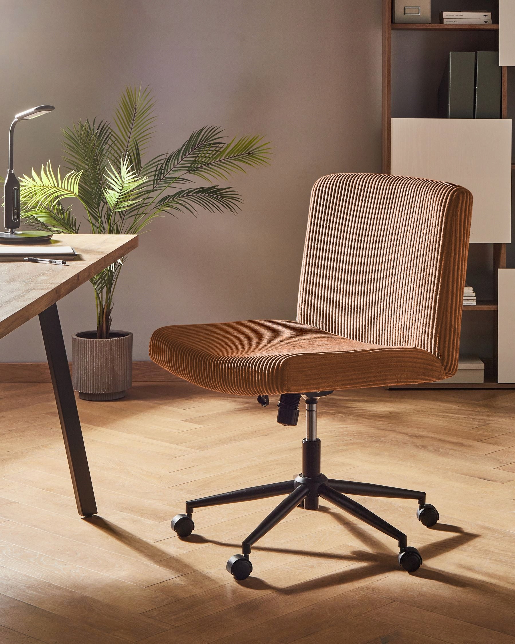 Home Office Chair Corduroy Gold Bronze Packaging status original