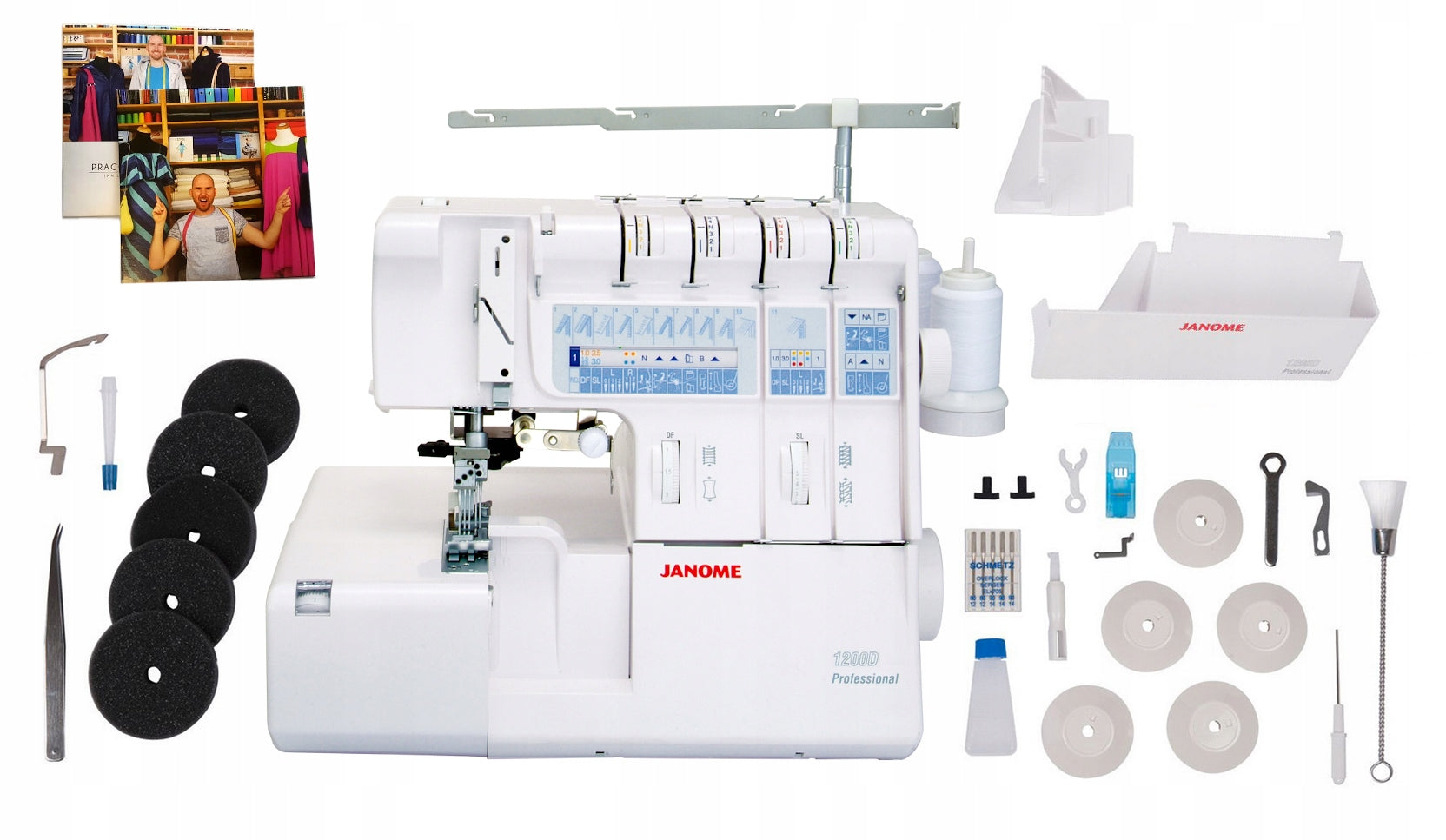 Home Overlock and Coverlock Render 2in1 JANOME 1200D + Sewing Courses