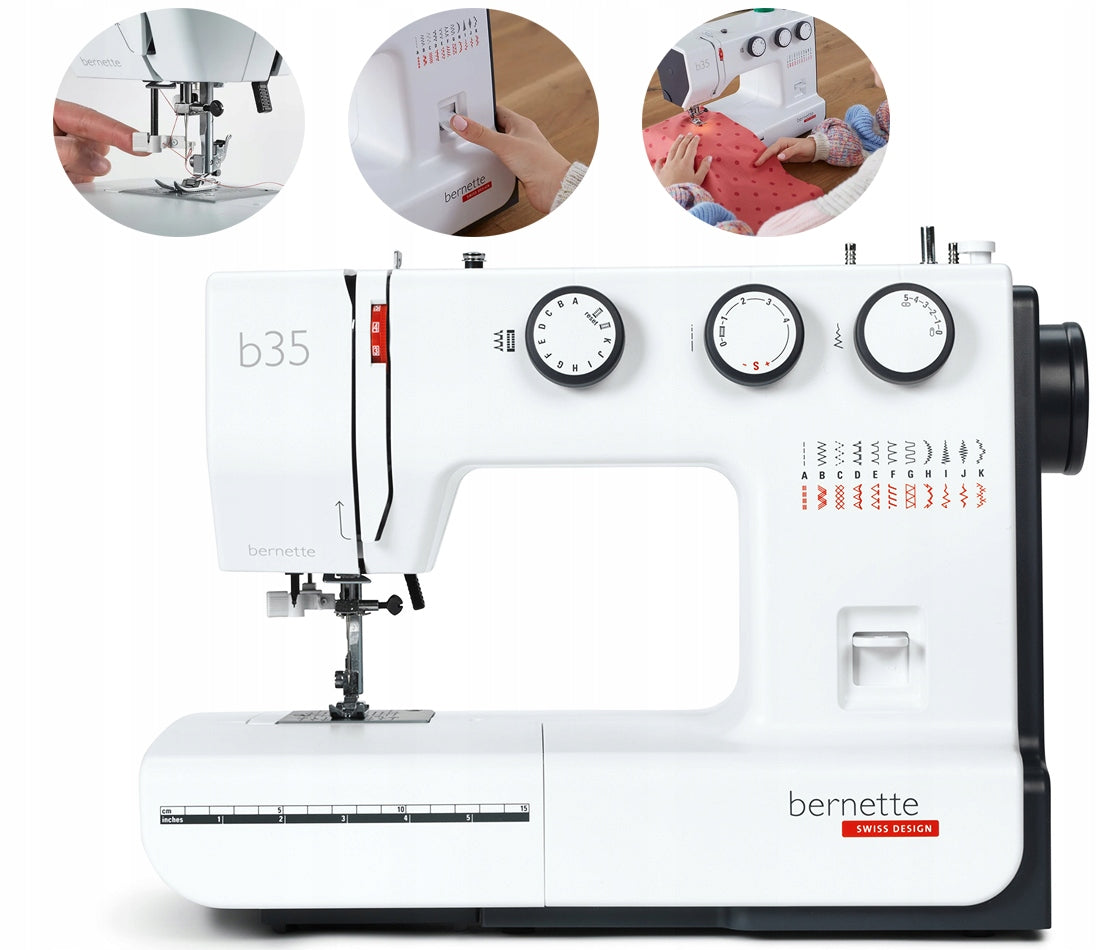 Home Sewing Machine Bernette B35 Solid Stitches 23 Threader Cover