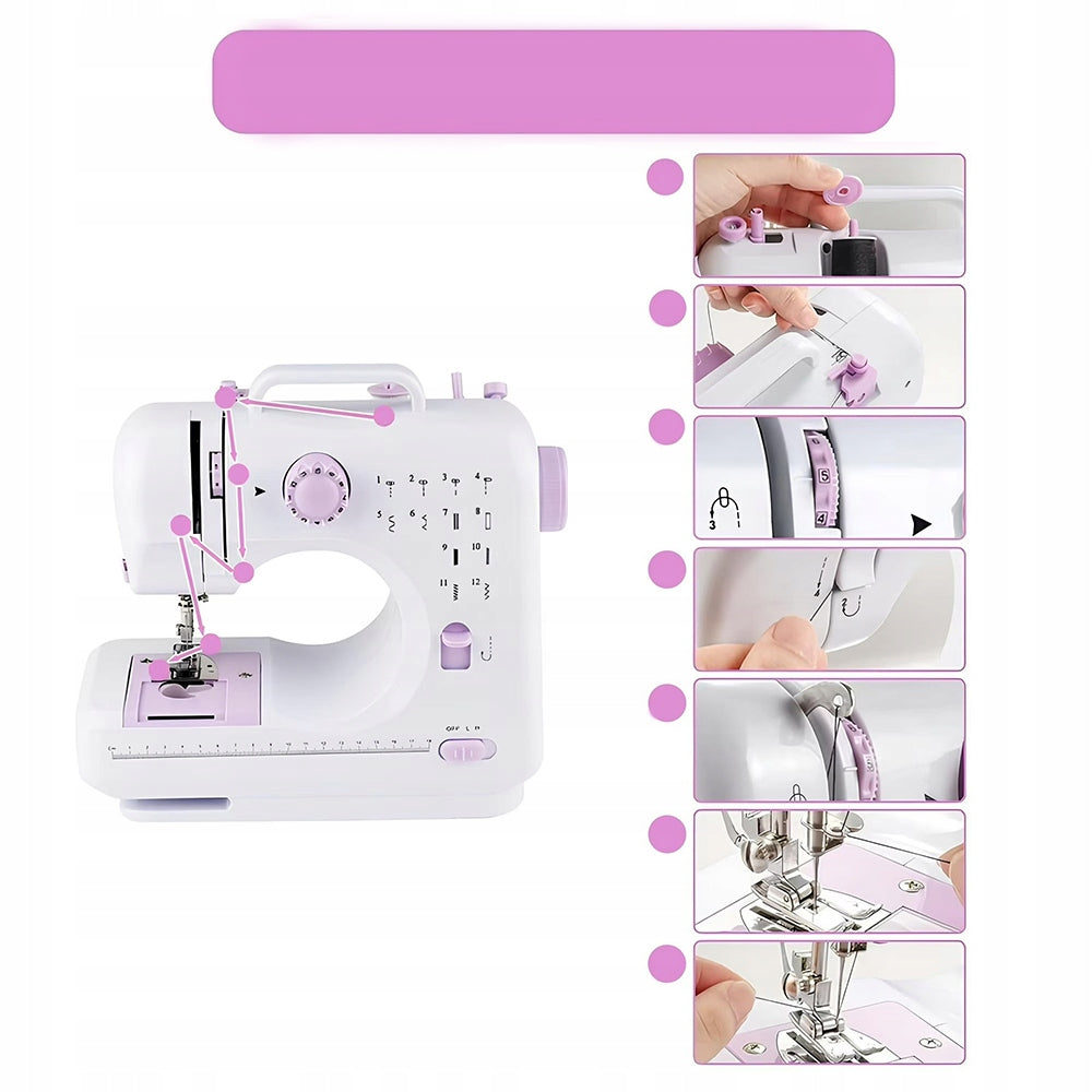 Home Sewing Machine Mechanical Easy Mini 12 STITCHES ACCESSORIES Manufacturer code j2ng74dfxfr23