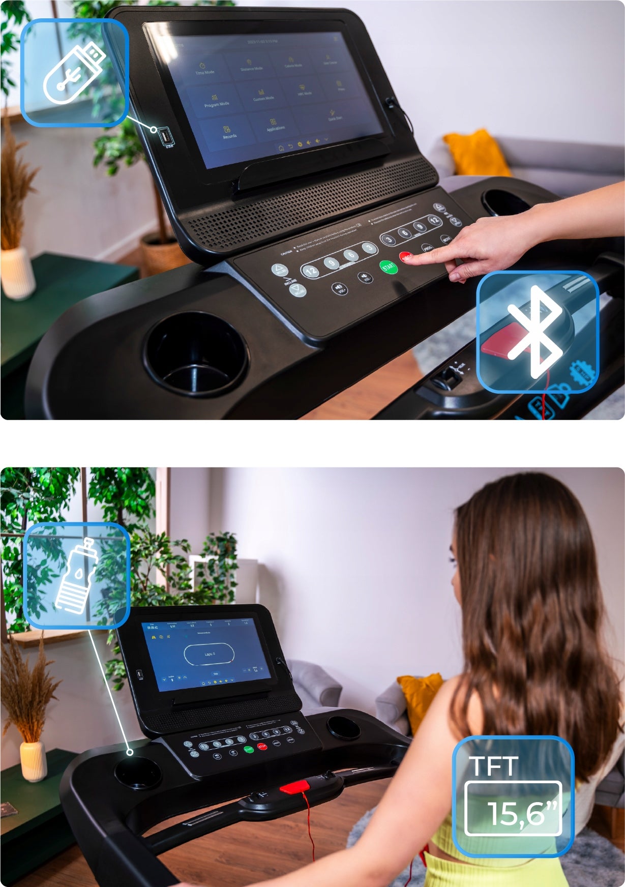 Home Treadmill Electric Folding Angle Adjustable SMART LCD IGNITE THUNDER Brand Thunder