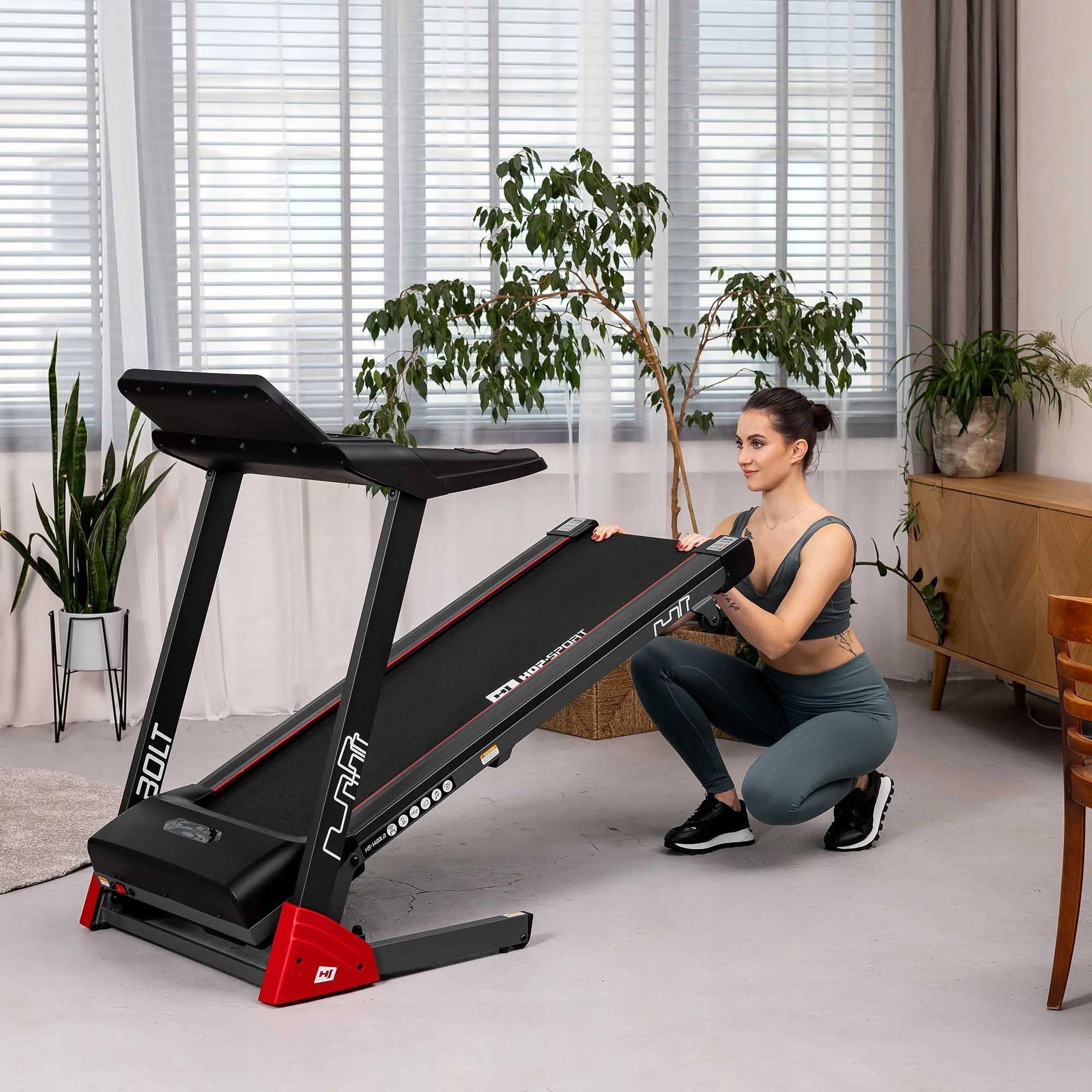Home Treadmill Electric Folding Automatic Slope Belt Adjustment Measurements training duration distance number of steps speed pulse burned calories fat