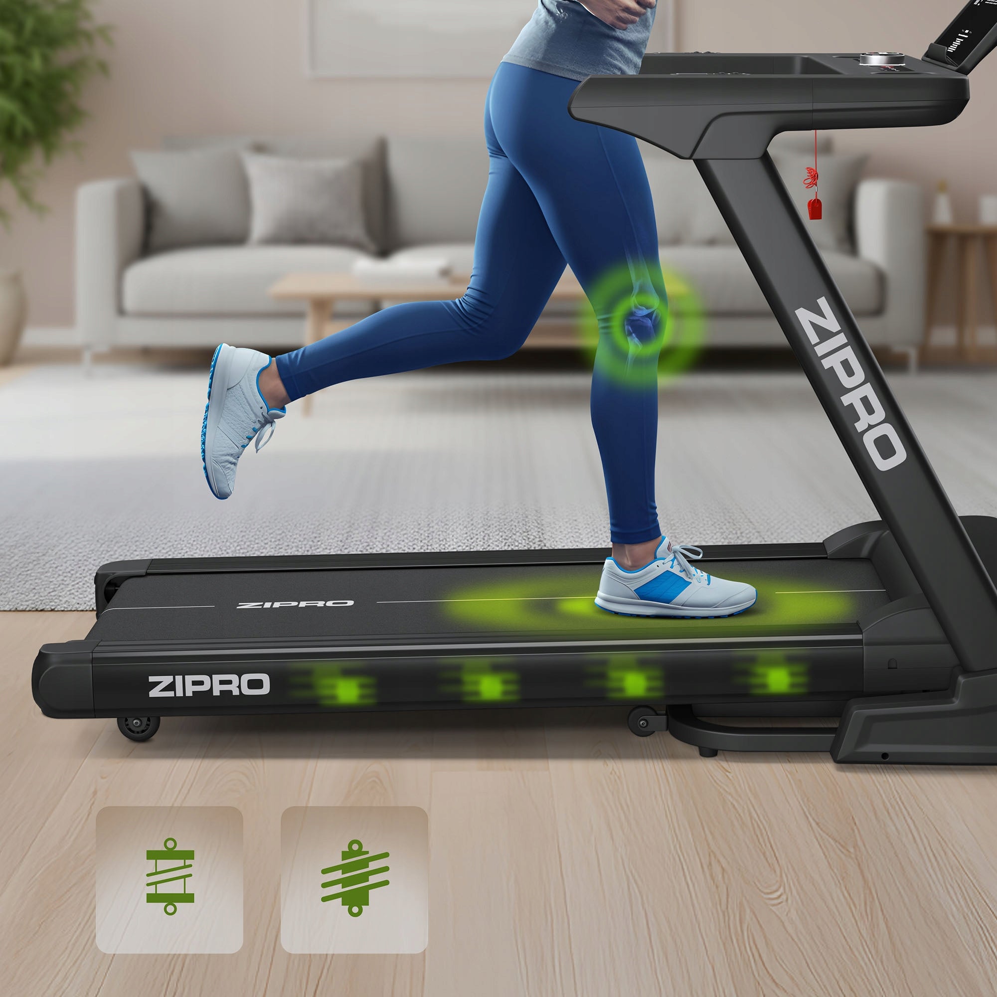 Home Treadmill Electric Folding Belt Slope Shock Absorption Sigma Zipro Model Sigma