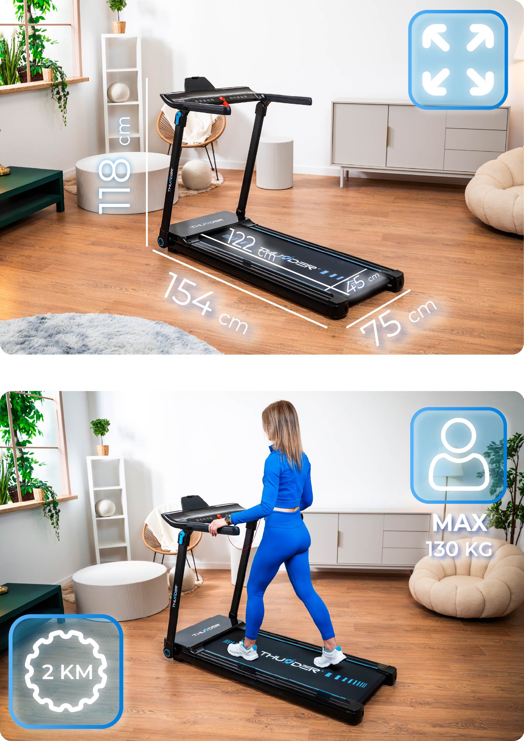 Home Treadmill Electric Folding FitShow Kinomap Bluetooth ULTRA THUNDER Packaging status original