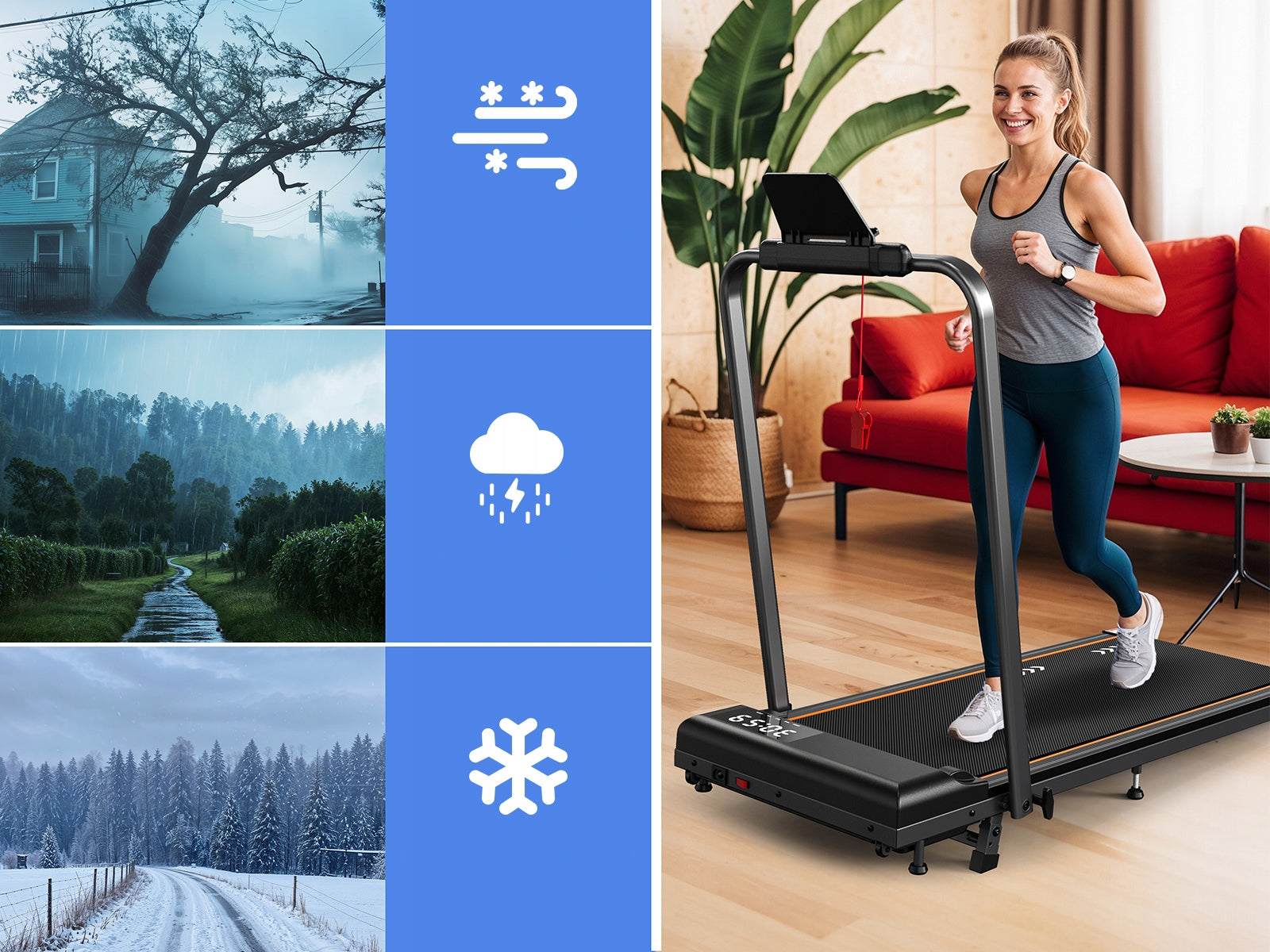 Home Treadmill Electric Training 12km/h+ Remote Control +Touch screen 120KG Brand no brand