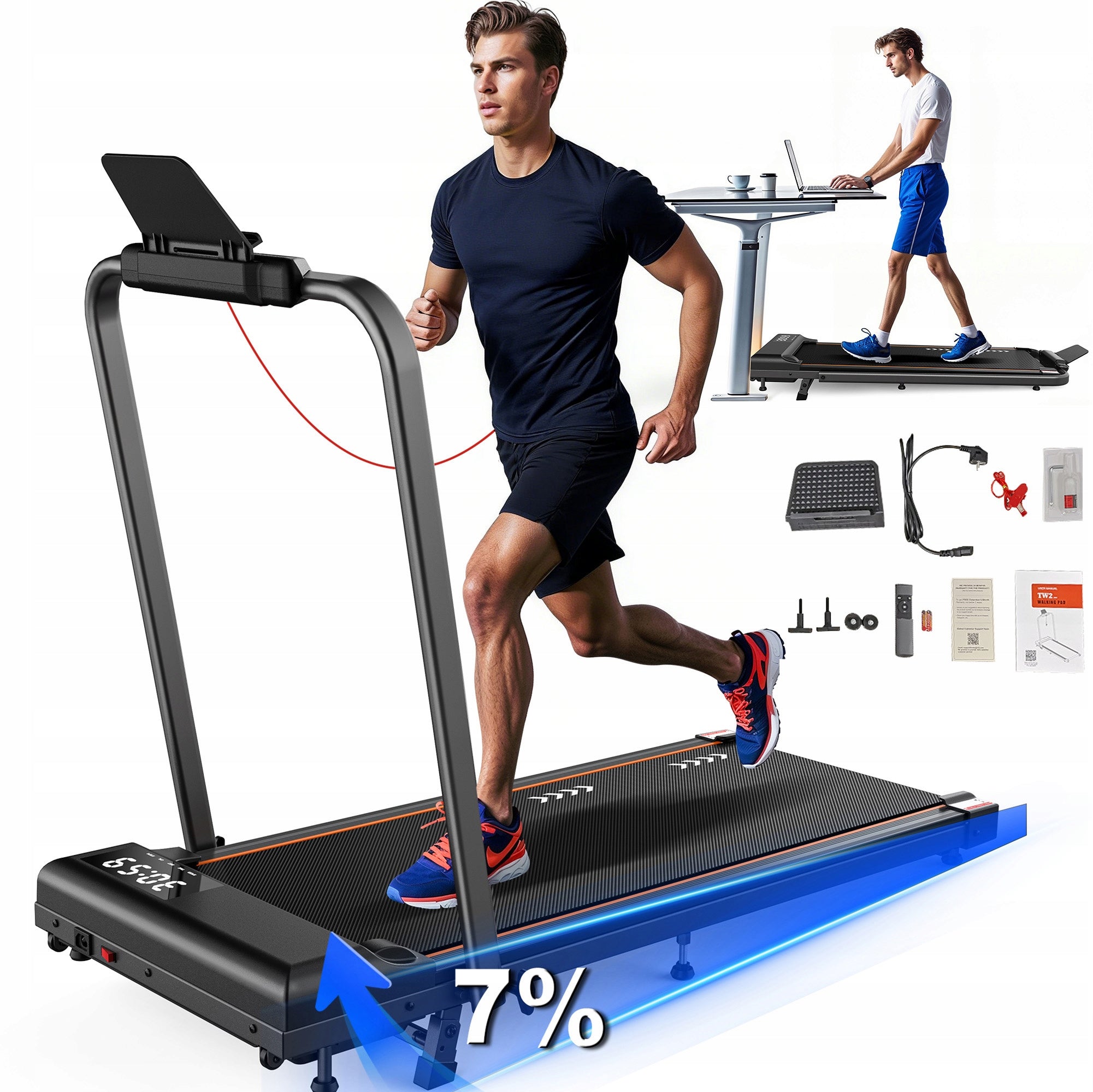 Home Treadmill Electric Training 12km/h+ Remote Control +Touch screen 120KG