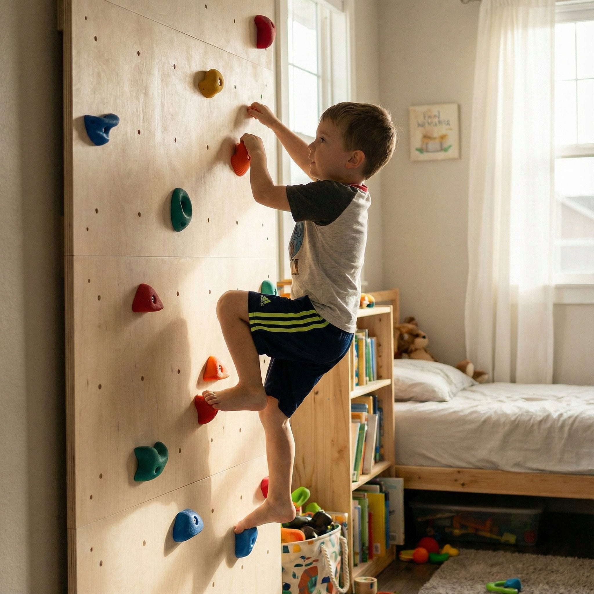= Home climbing wall for children 240x120 + climbing stones = Brand Create For You