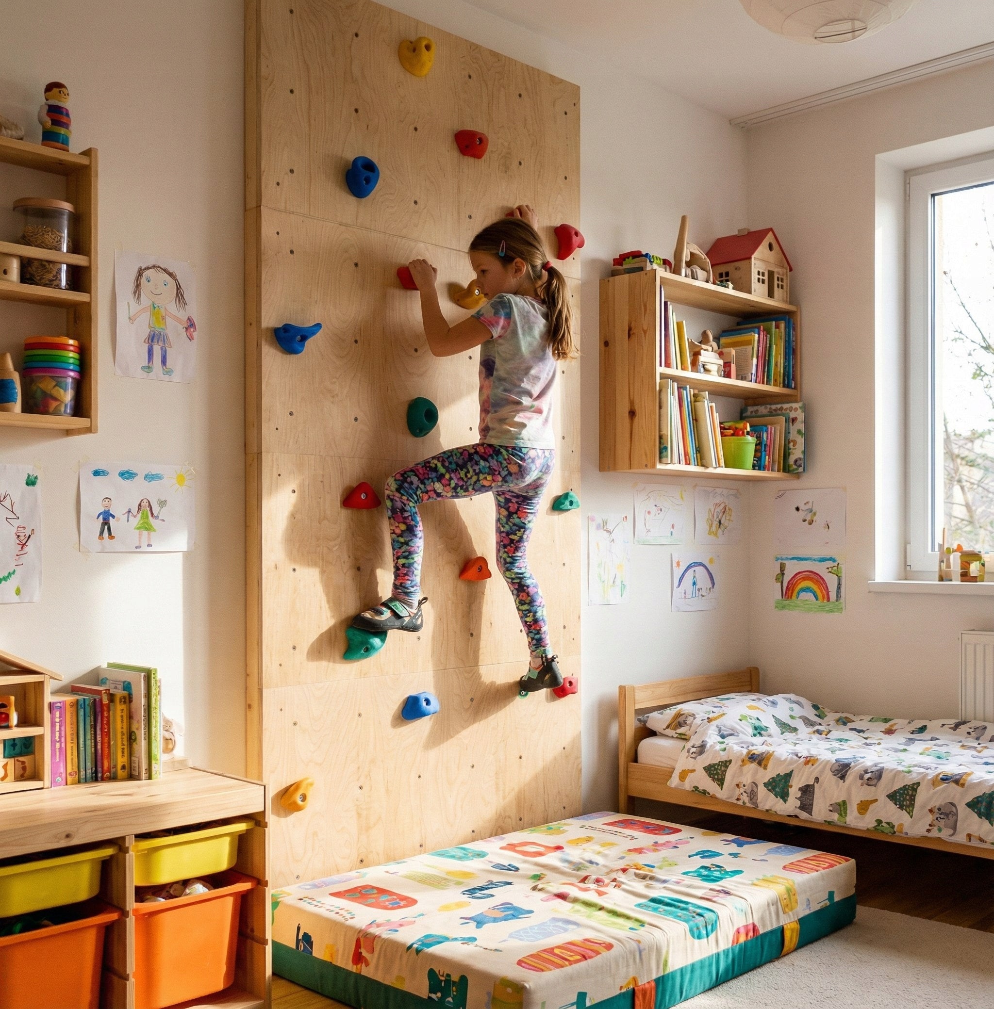= Home climbing wall for children 240x120 + climbing stones = Packaging status original