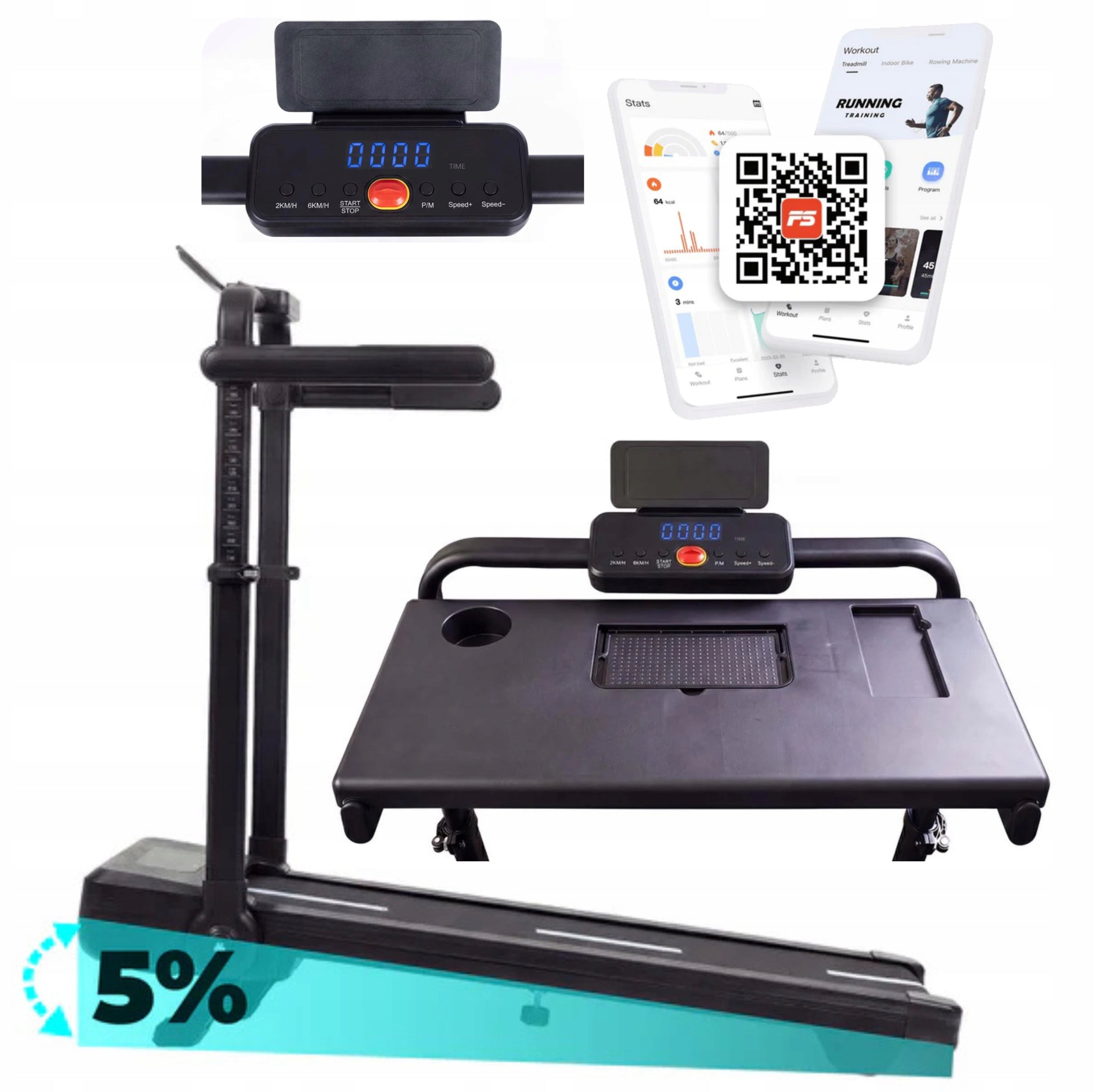 Home electric treadmill Runpad N2 tilt angle 12 km/h folding