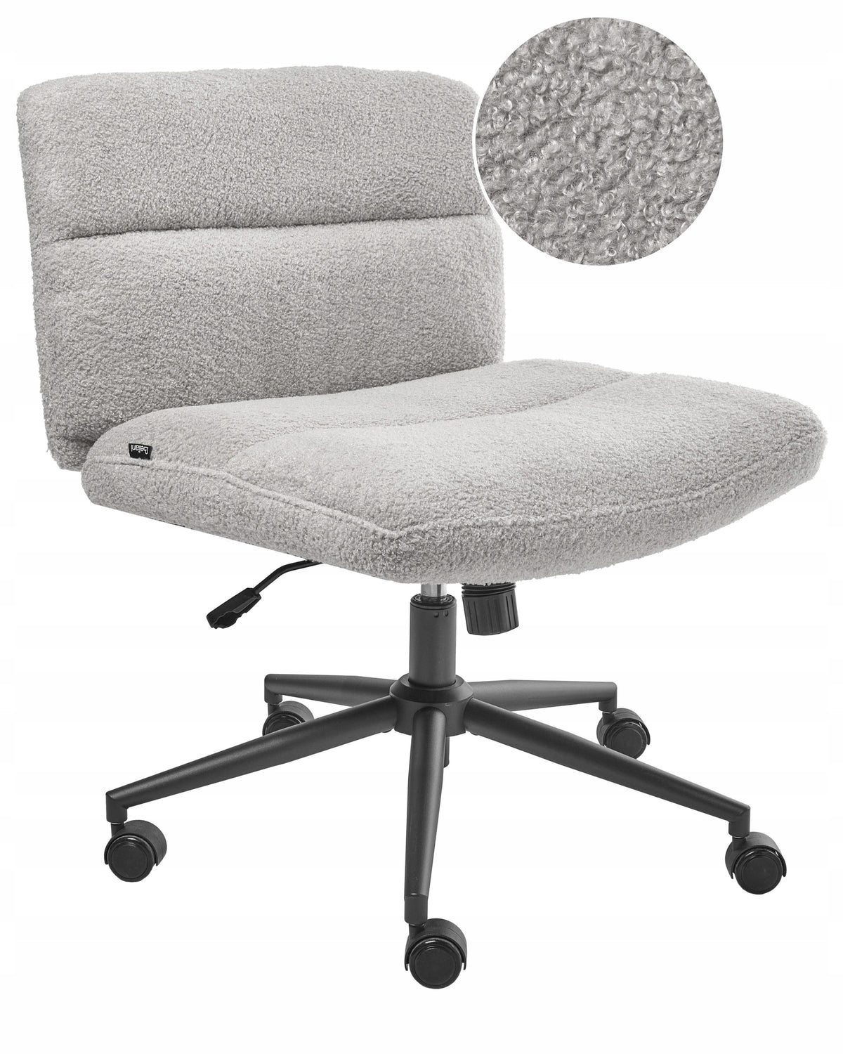 Home office chair light gray boucle