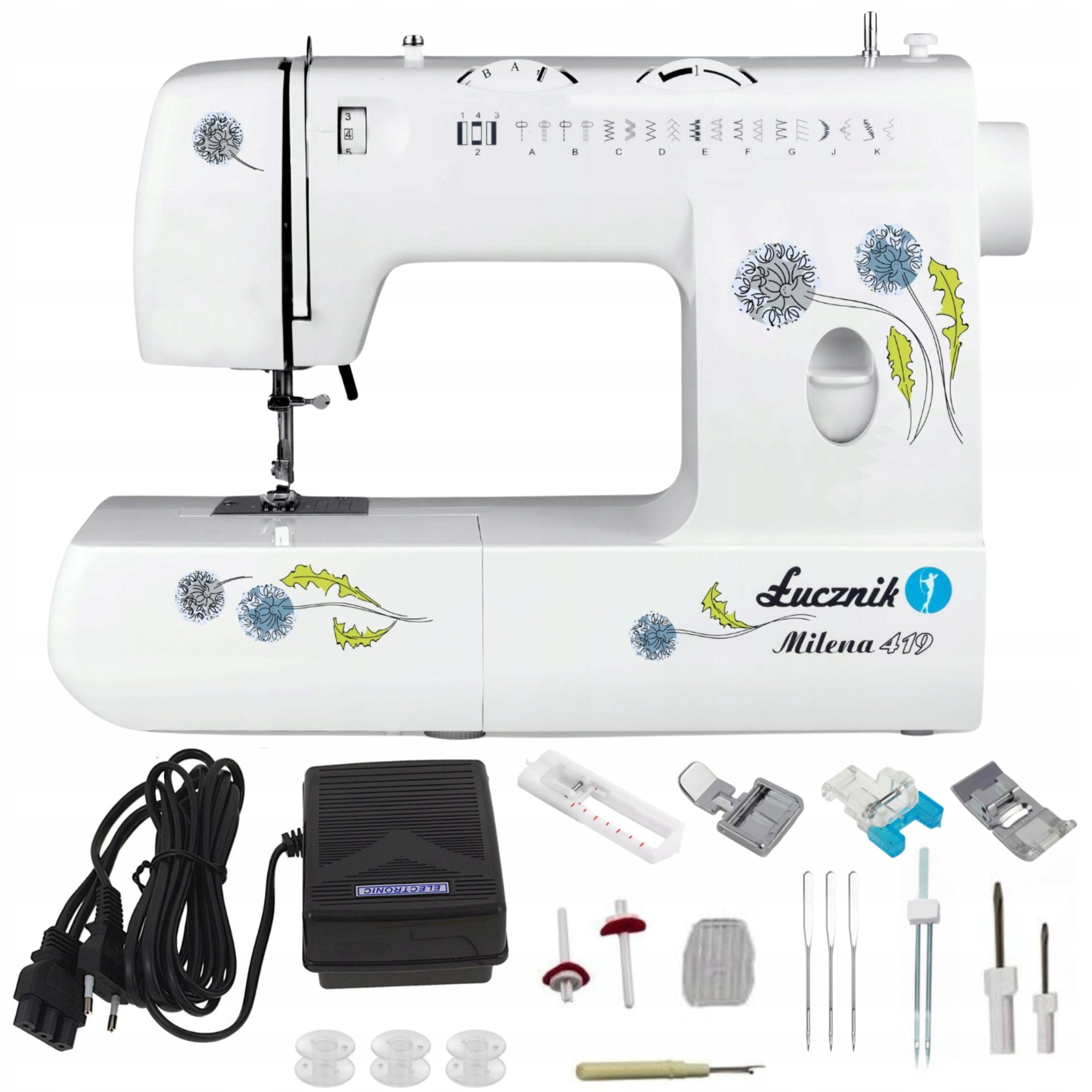 Home sewing machine mechanical straight 22 stitches ŁUCZNIK 419 MILENA