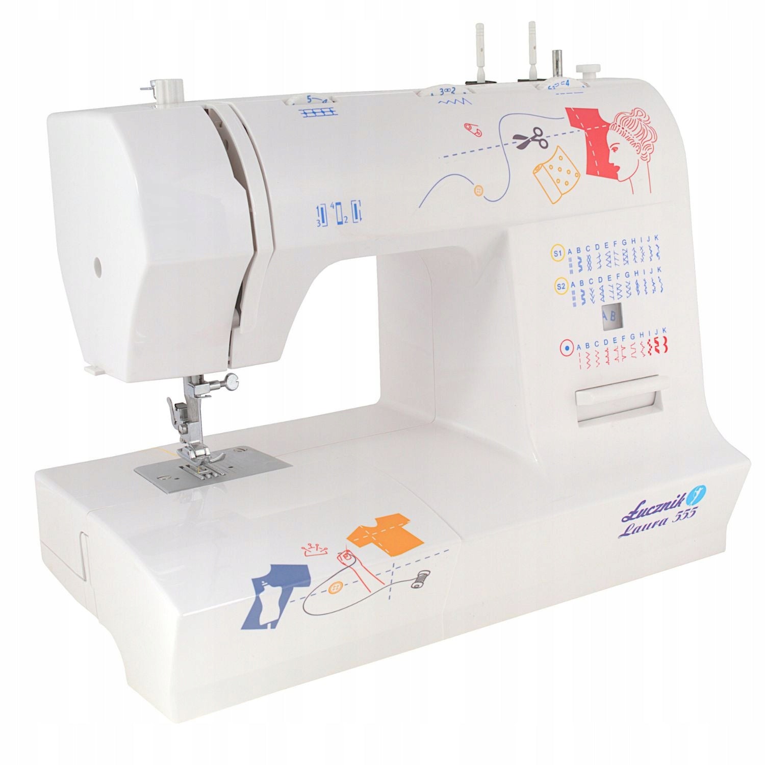 Home sewing machine mechanical strong Łucznik Laura 555 35 programs Brand Łucznik