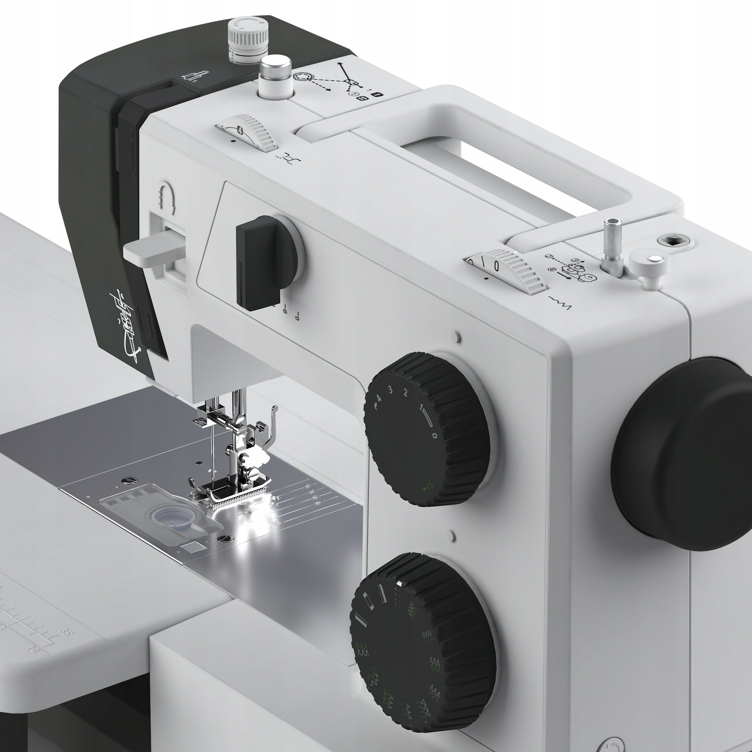 Home sewing machine strong metal body Łucznik Master Craft 100.100 Dominant color white