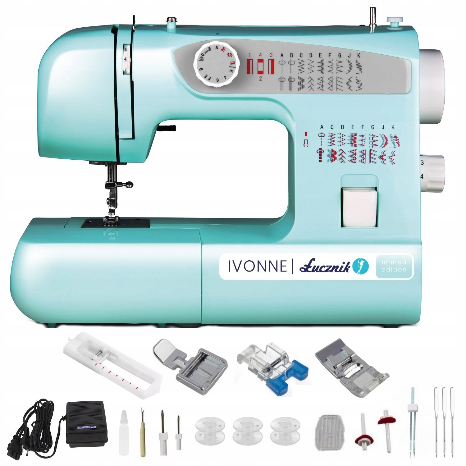 Home sewing machine Łucznik Ivonne 38 stitches double needle overlock