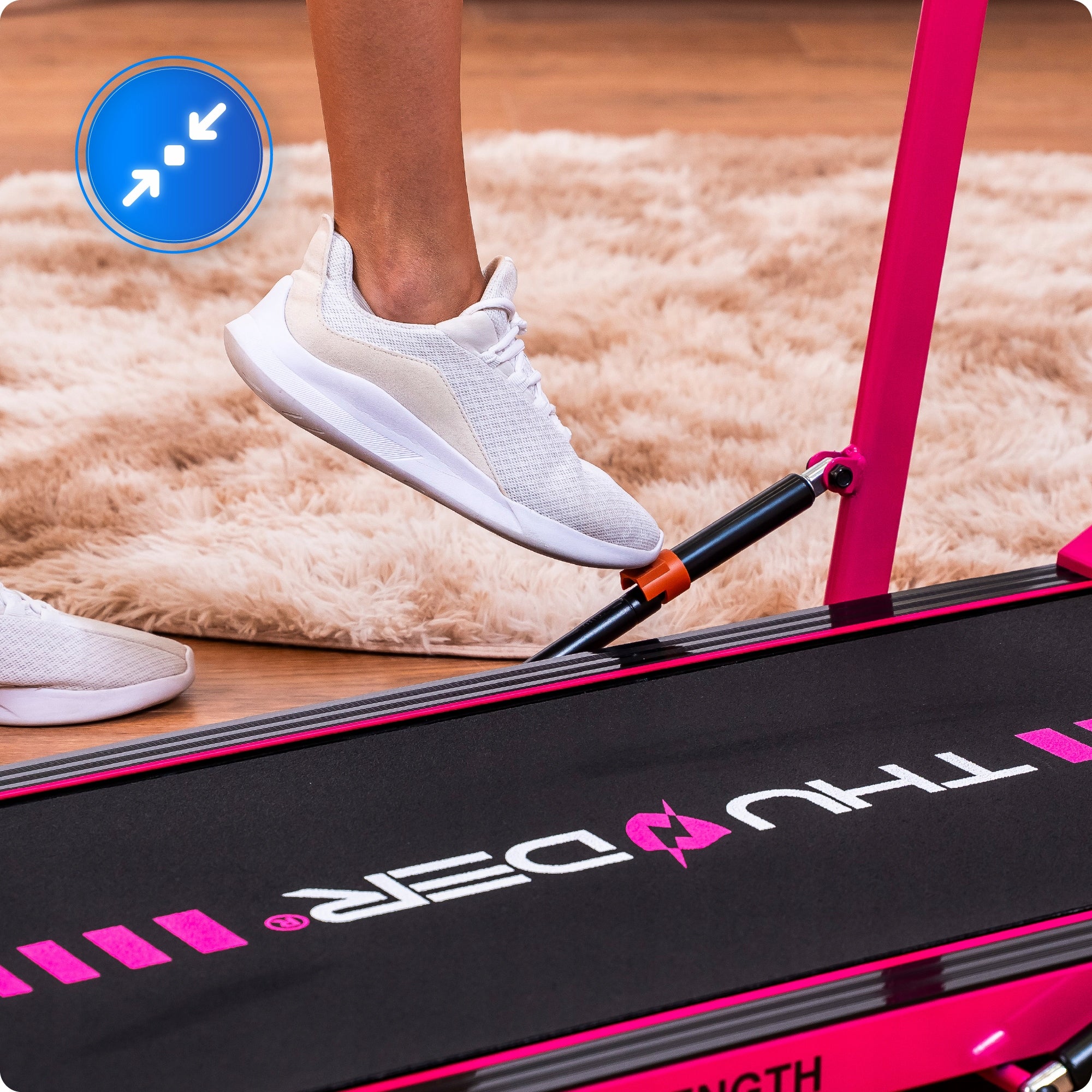Home treadmill small folding 2in1 electric under bed 1-8km wheels Thunder Maximum user weight 110 kg
