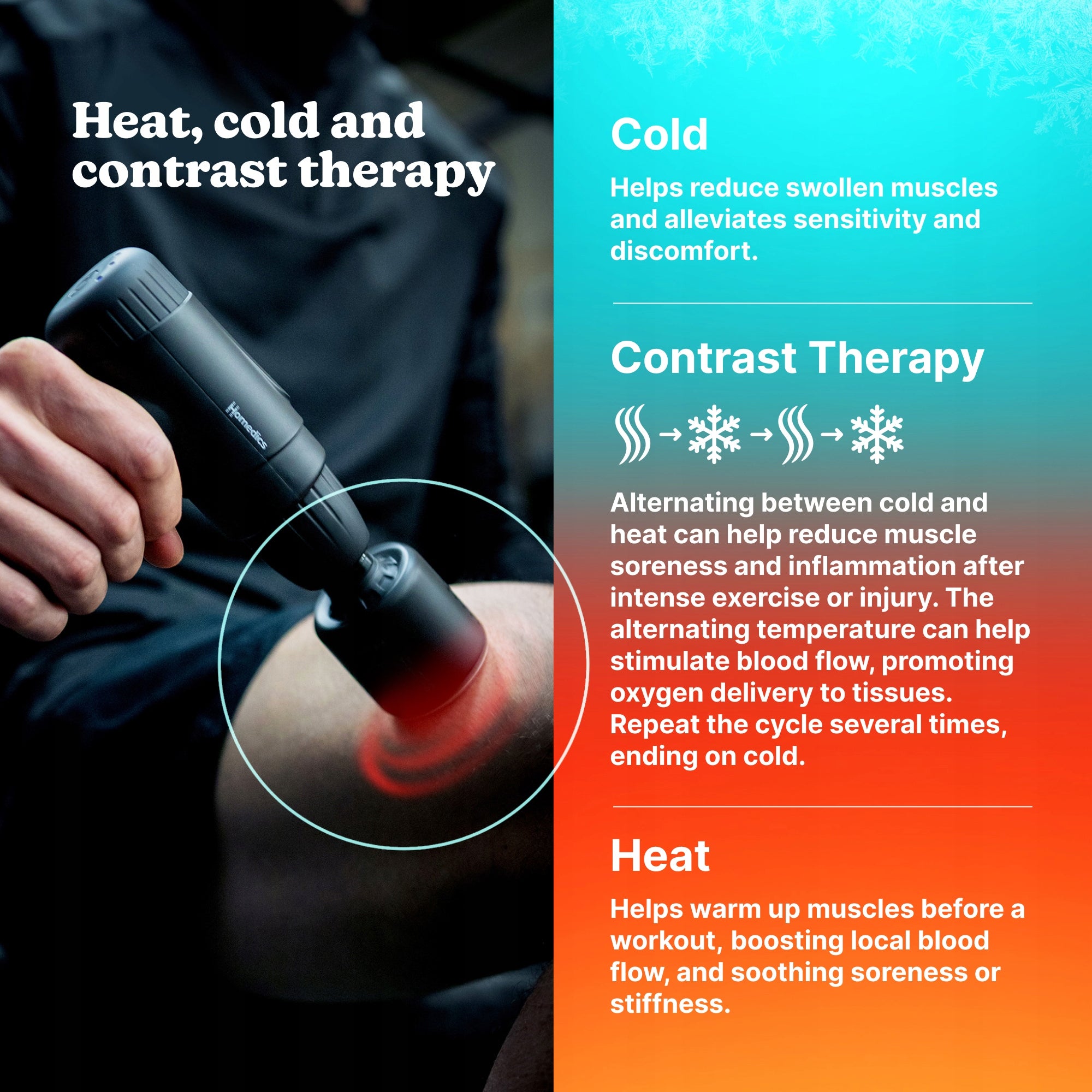 Homedics PGM-45HC-BK Pistol Massager with Heat and Cold Gun Function Packaging status original