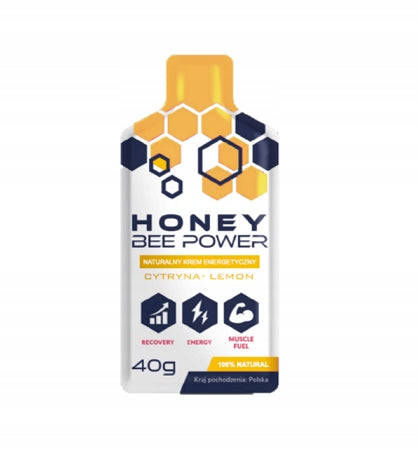 Honey Bee Power Energy Gel Lemon Flavour 40g Honey