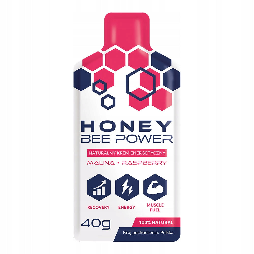 Honey Bee Power Energy Gel Raspberry Flavour 40g Honey