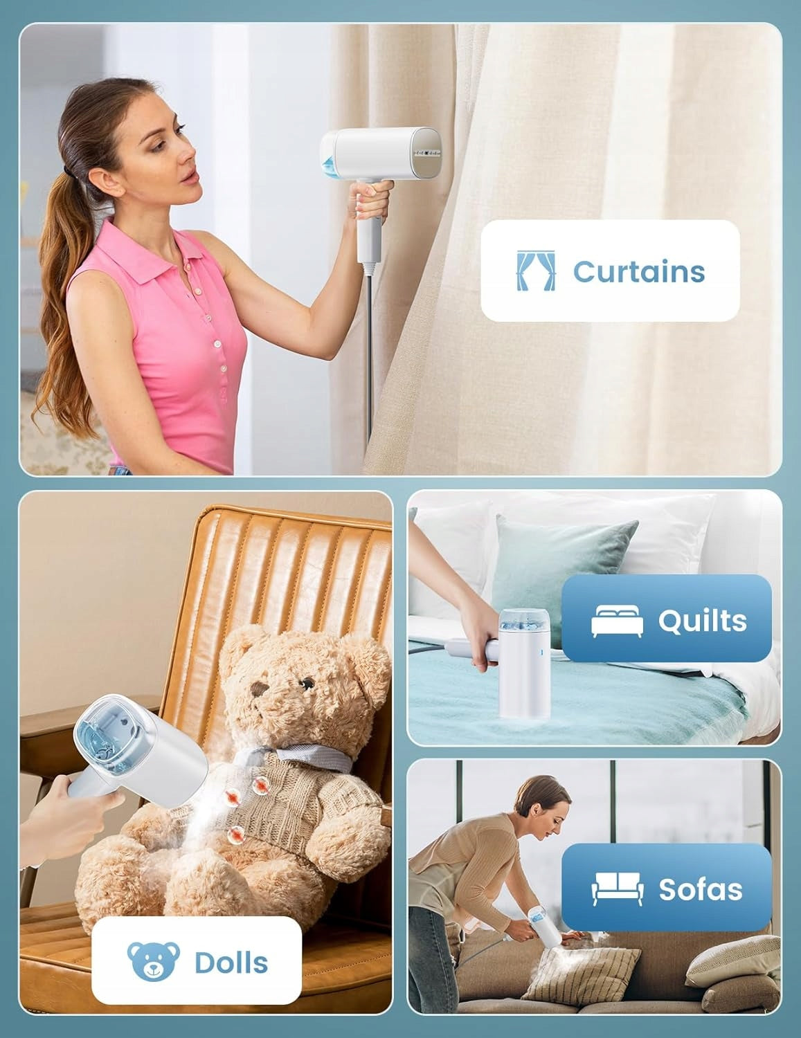 Honeyuro Clothes Steamer 2000W Manual Horizontal Vertical 2in1 Model kg-2102