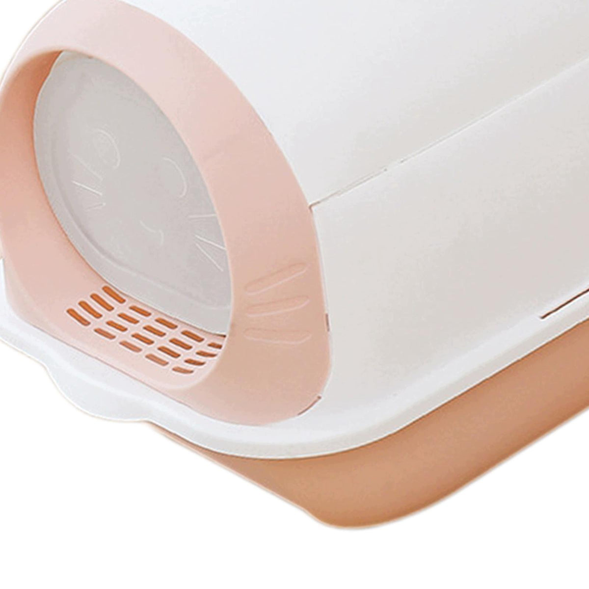 Hooded Cat Litter Box Enclosed Potty Toilet Container Pan with Gate Pet Packaging status original