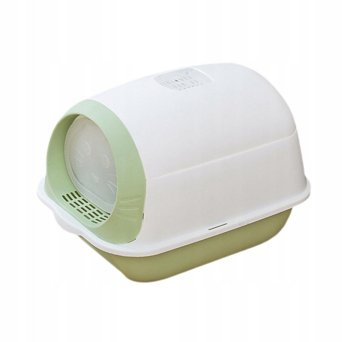 Hooded Cat Litter Box Enclosed Potty Toilet, Non Slip Bottom Litter Green Packaging status original