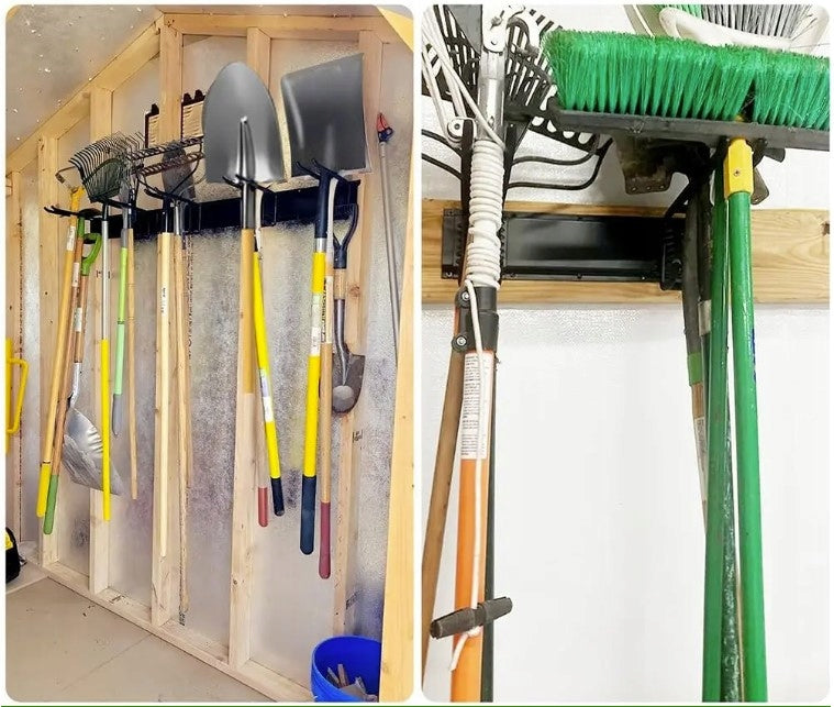 Hook Holder Hanger Garage Organizer for Bicycle Shovel Tools Kind rail with hangers