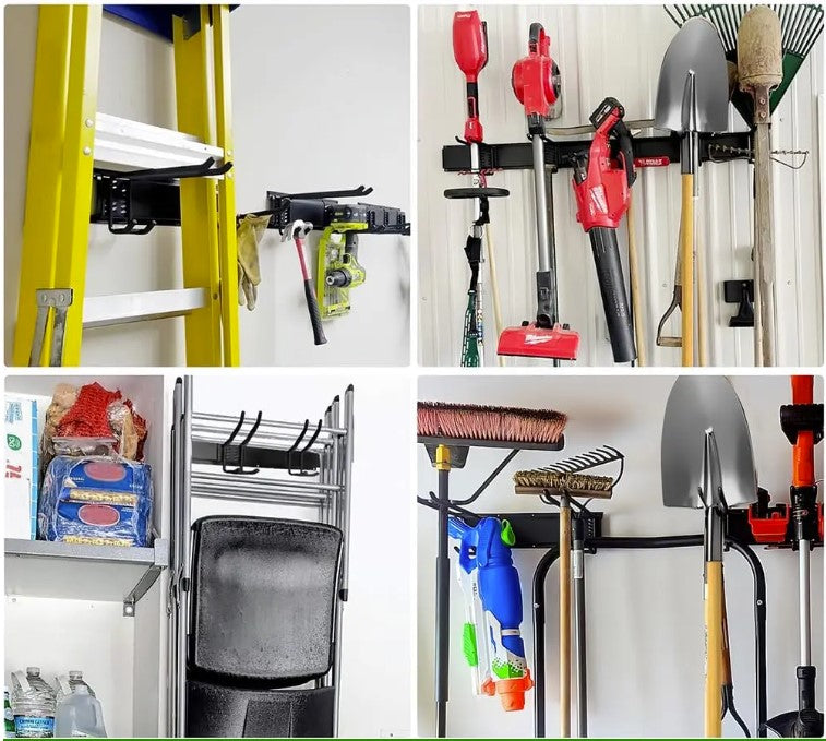 Hook Holder Hanger Garage Organizer for Bicycle Shovel Tools Length 122 cm