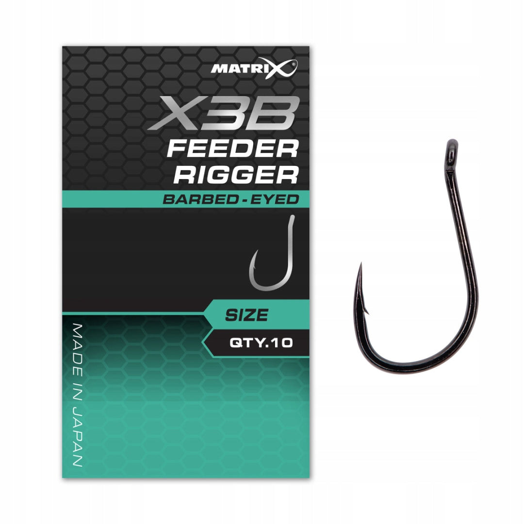 Hooks Matrix X3B Feeder Rigger size 10 Barbed 10pcs