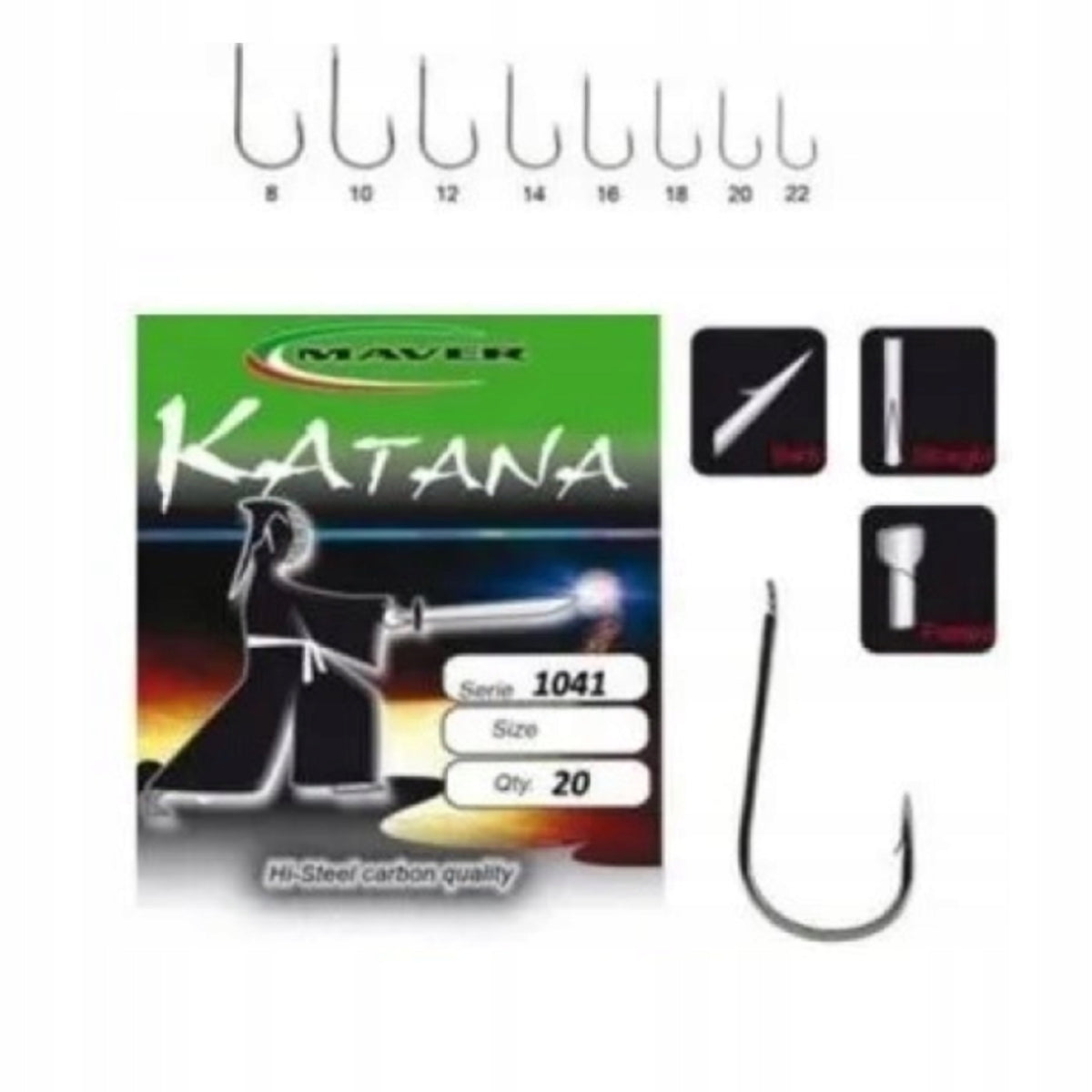 Hooks Maver Katana 1041 size. 12 Brown