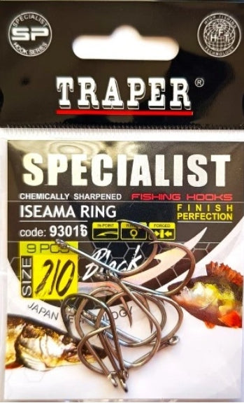 Hooks Traper Specialist ISEAMA RING 1/0 op 9 pcs pike perch carp