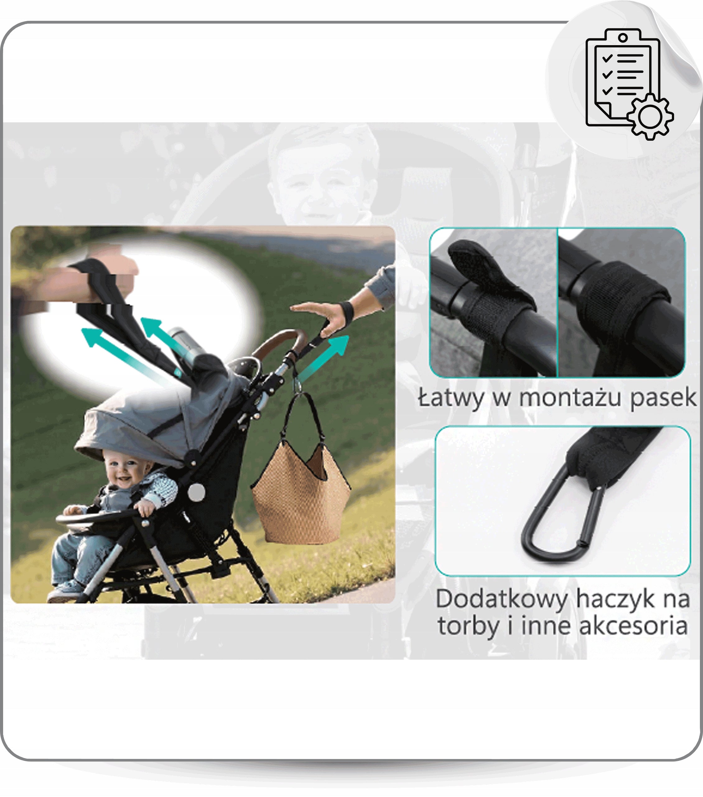 Hooks Trolley Holder for Bag 1 pc Strong Safety Strap JOYBI Manufacturer code Pasek Bezpieczeństwa Buggy Strap JOYBI