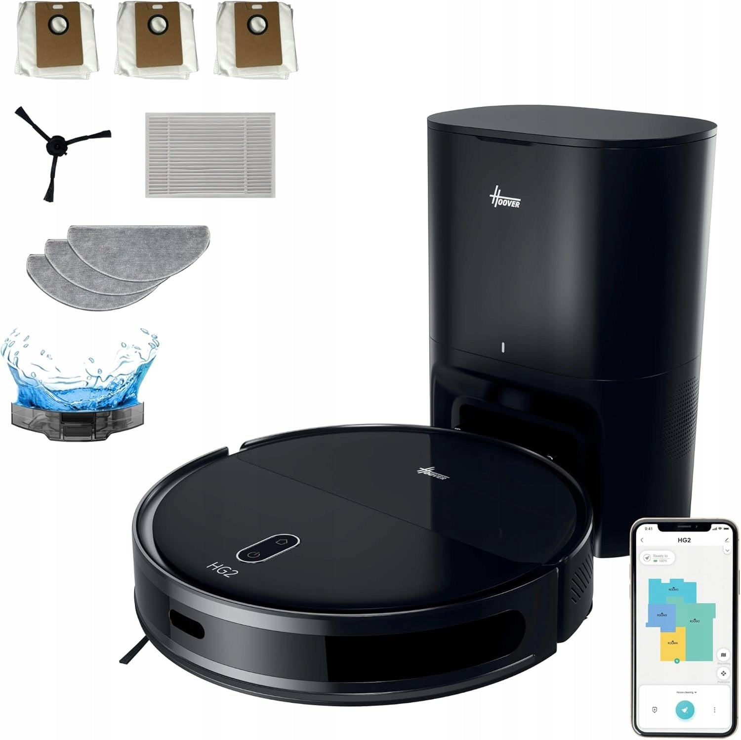 Hoover HG2 Hydro Pro Robot Vacuum Cleaner 5000Pa Laser 160min