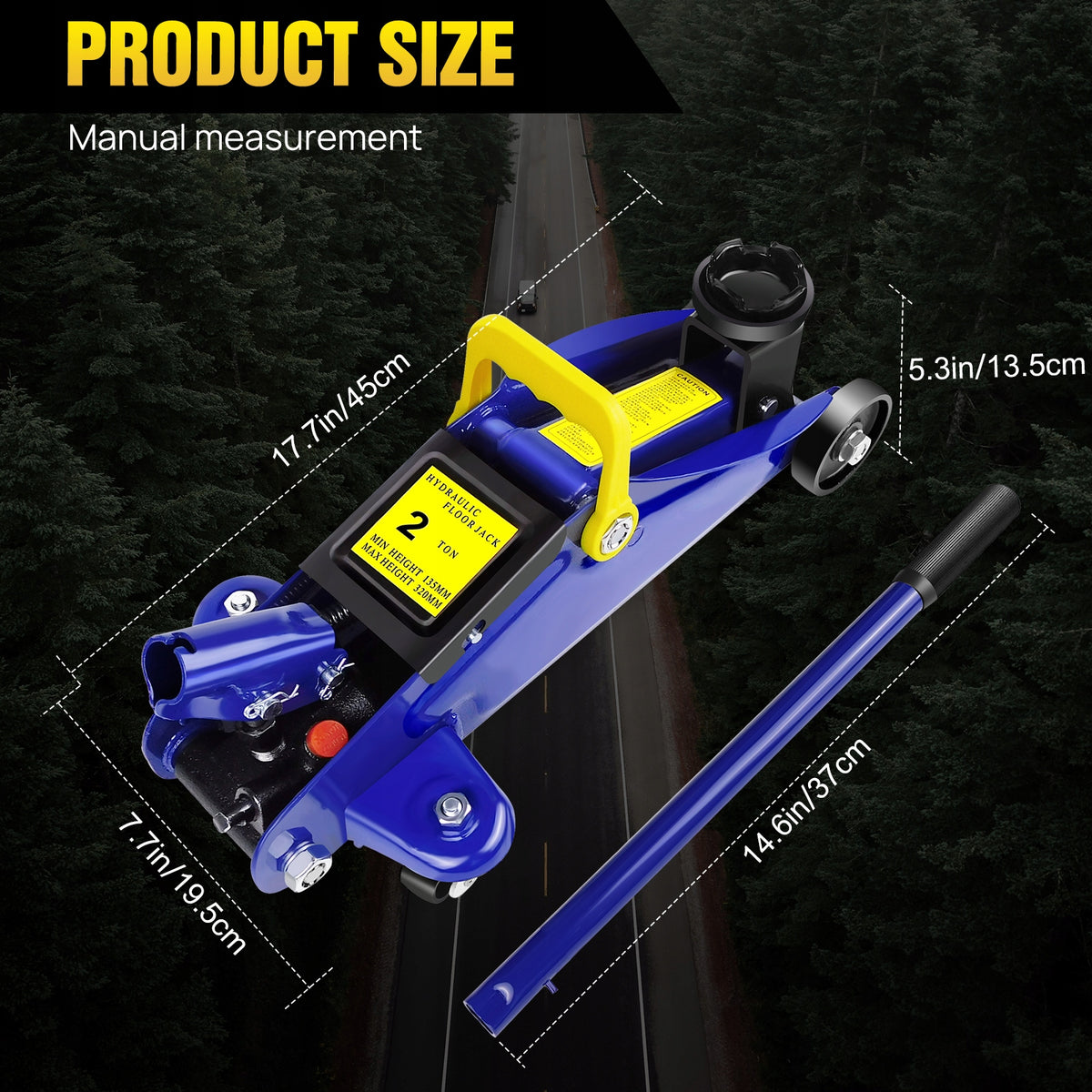 Horizontal Hydraulic Jack, 2-metric-ton Auto Repair Tool Manufacturer code FLOORJACK-BLUE2L5