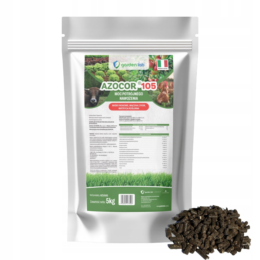 Horn shavings 5 kg plant panels nitrogen 10,5% AZOCOR 105 organic fertilizer
