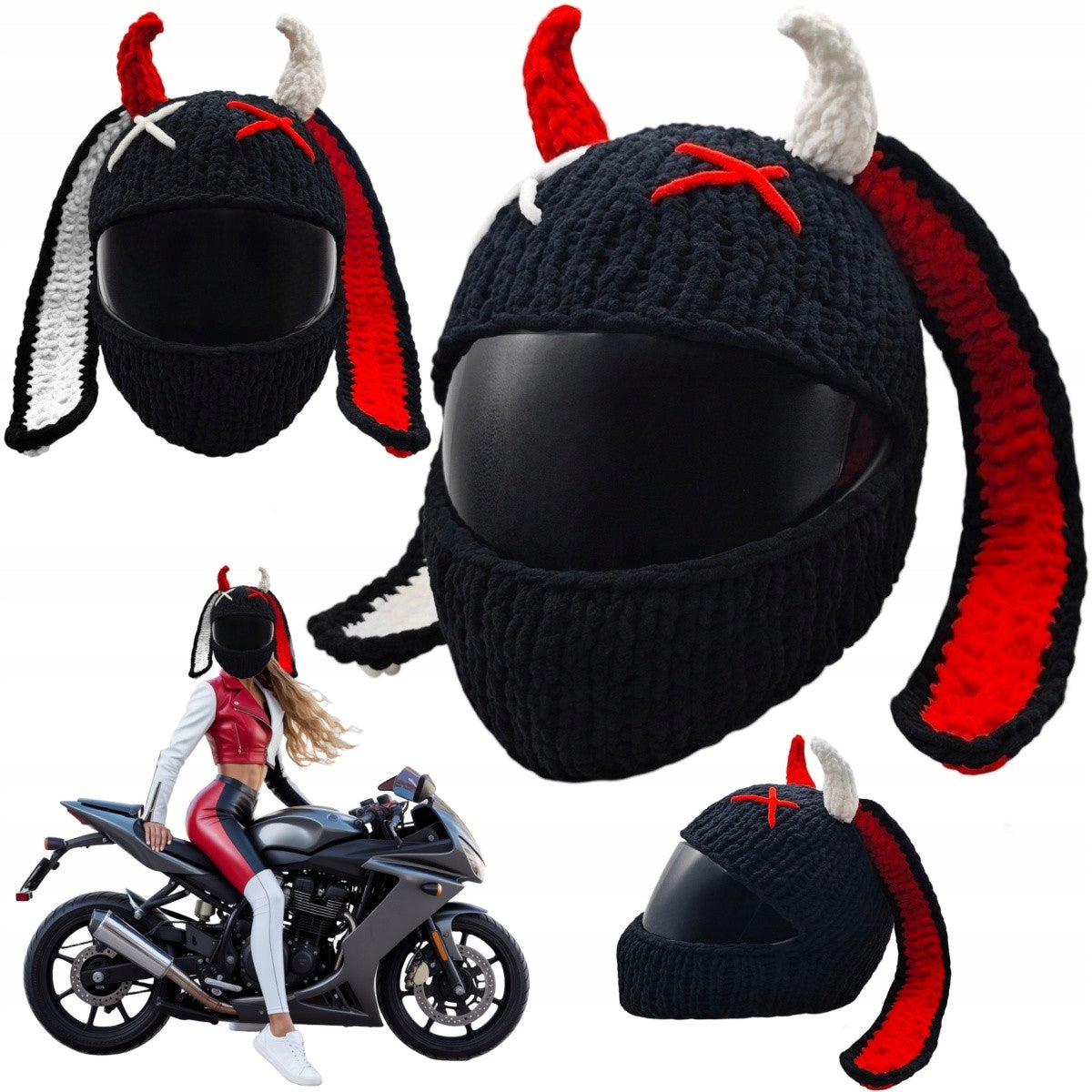 Horned Devil Rider Helmet Cap
