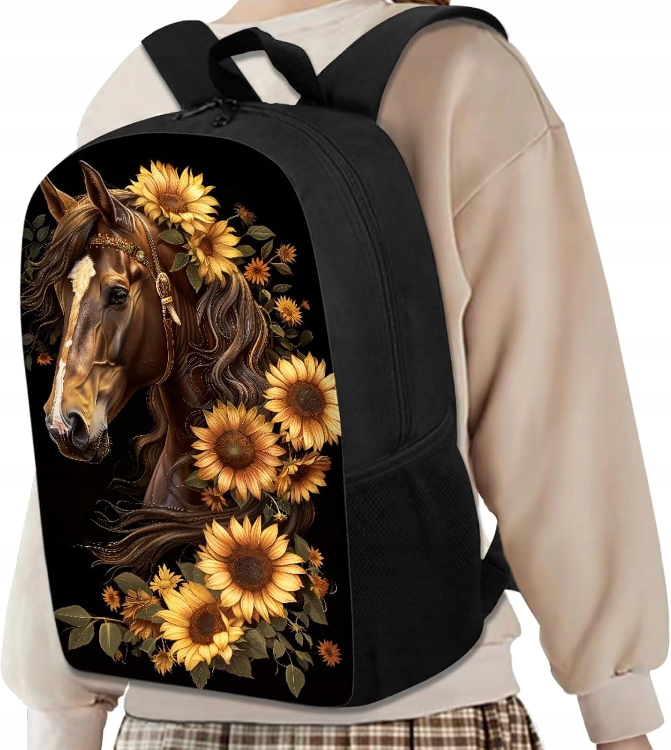 Horse Sunflower School Backpack for Girls 8-10 10-12 Elementary Kindergarte Manufacturer code Horse Sunflower School Backpack