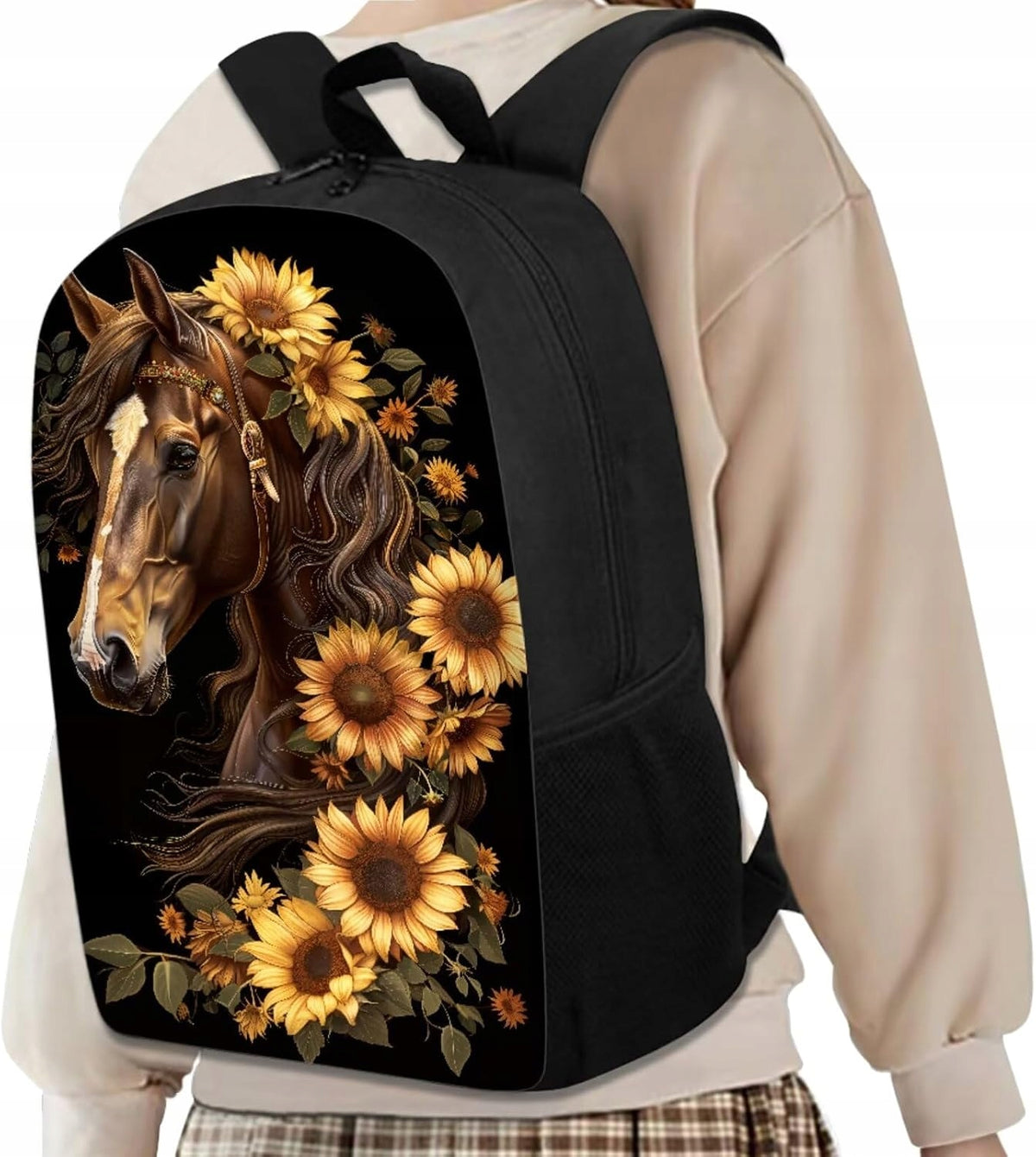 Horse Sunflower School Backpack for Girls 8-10 10-12 Elementary Kindergarte Manufacturer code Horse Sunflower School Backpack
