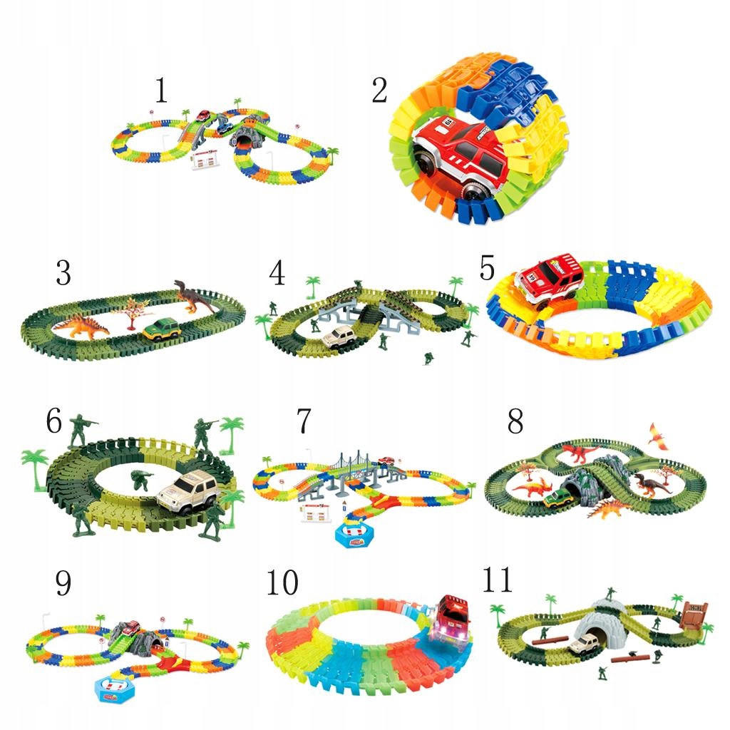 Hot DIY Assembly Flexible Track Car Model Kits Playset Kids Educational Toy Brand no brand