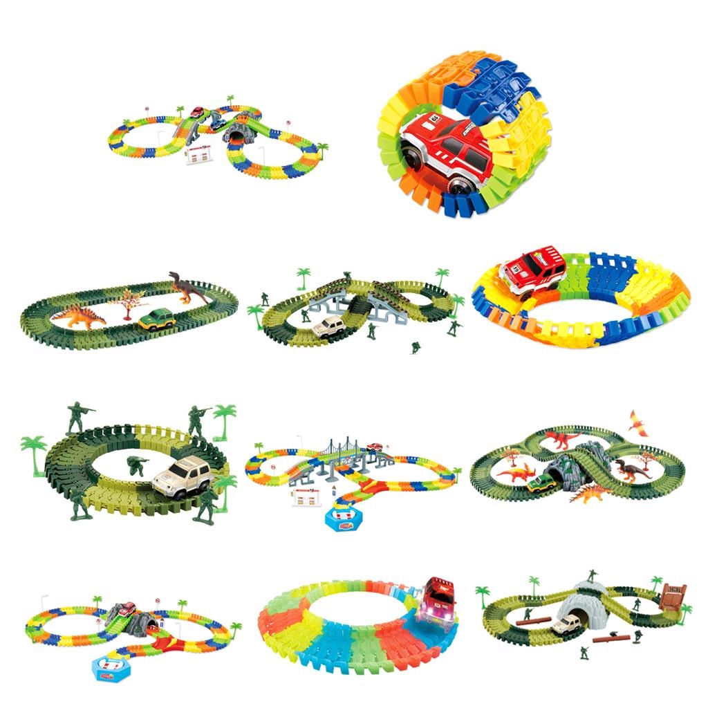 Hot DIY Assembly Flexible Track Car Model Kits Playset Kids Educational Toy Packaging status original