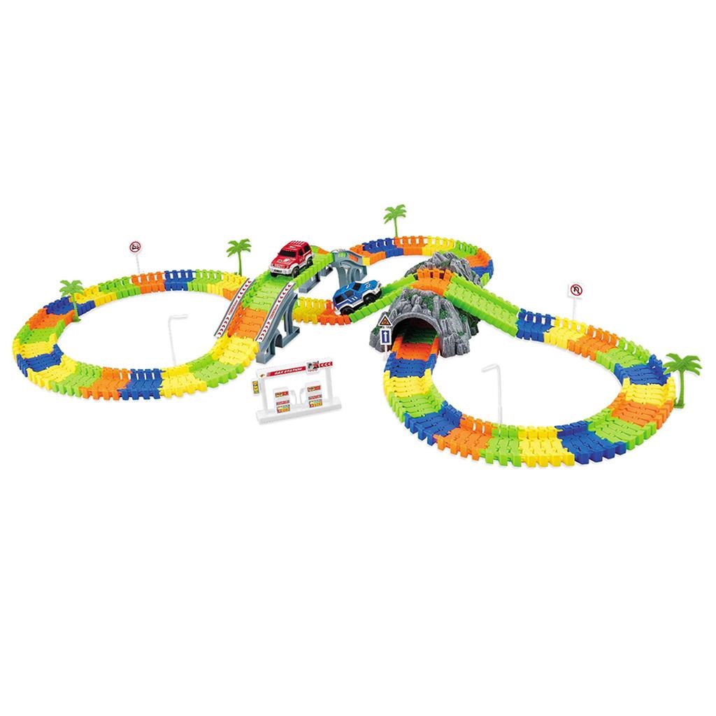 Hot DIY Assembly Flexible Track Car Model Kits Playset Kids Educational Toy