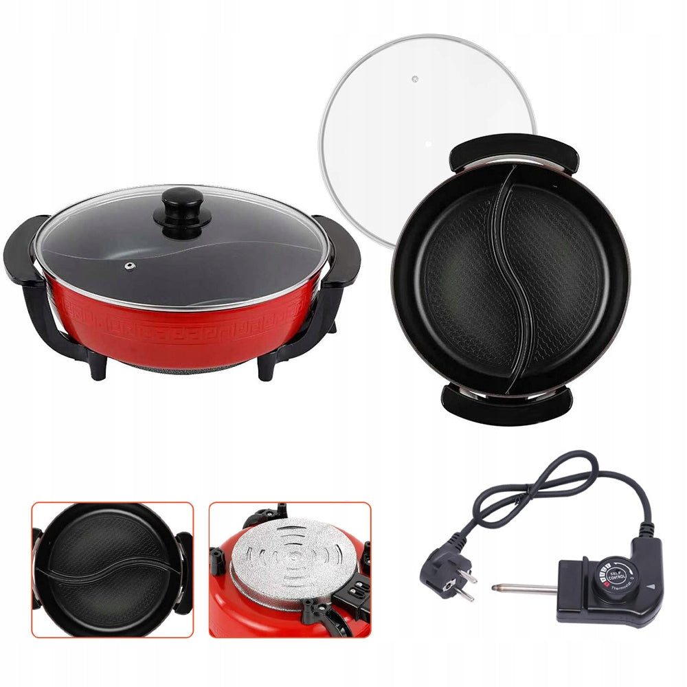 Hot Household Pot with Lid 2 Shabu Shabu Chambers