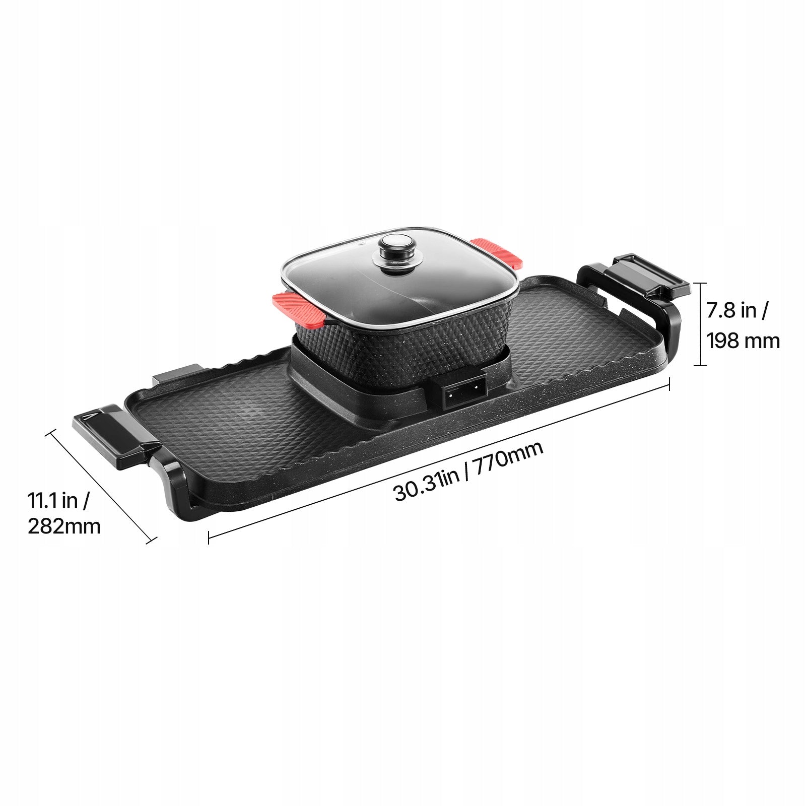 Hot Pot Electric 2300W 2IN1 Versatile Electric Hot Pot With Grill Power rating 2300 W